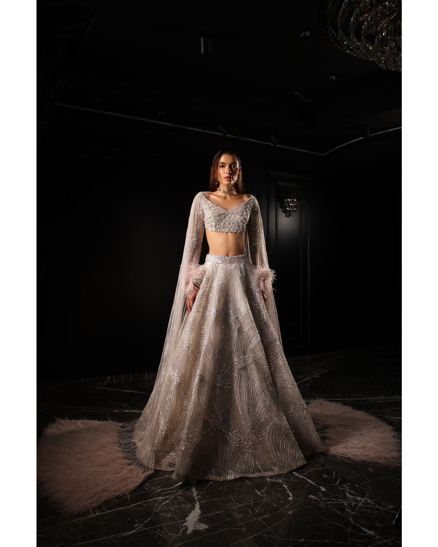 Lilac Flared Lehenga Set
