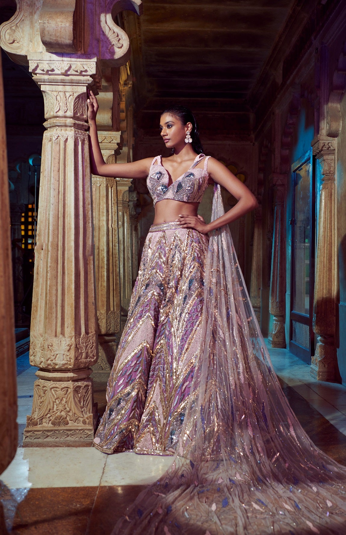 Lilac on sale Purple Lehenga