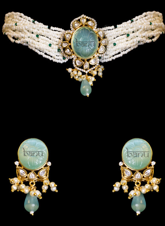 Enchanting Emeralds Blue Jewelry Set