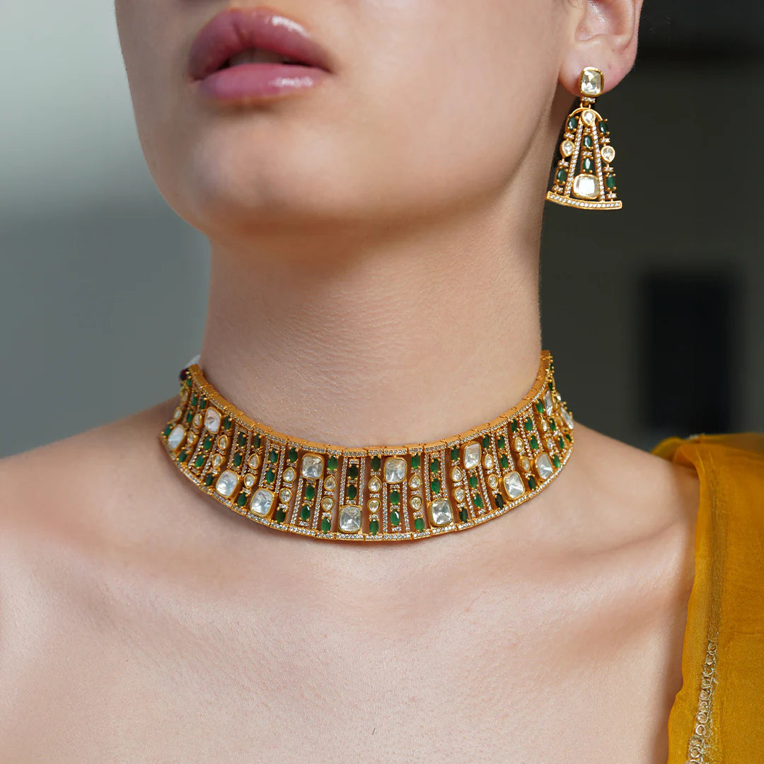 Emerald Chandibali Choker Set