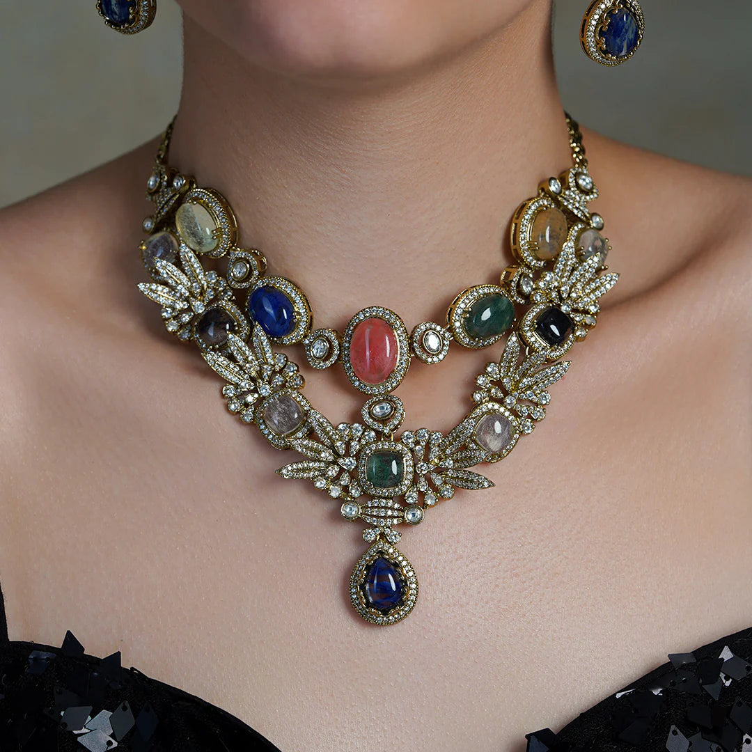 Royal Myst Multi Polki Necklace Set