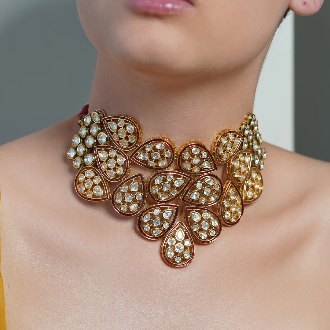 Amber Bloom Teardrop Necklace