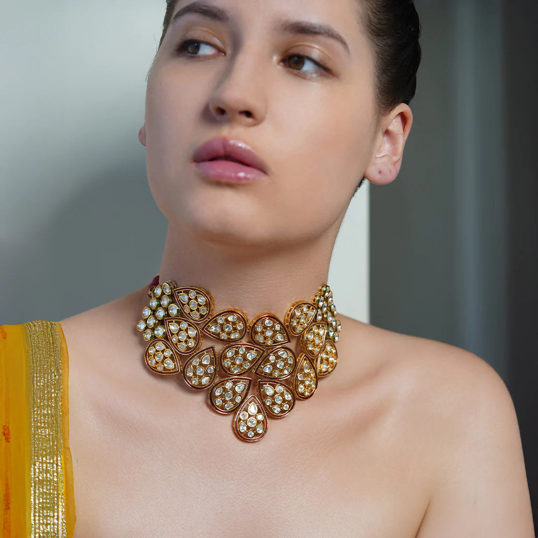 Amber Bloom Teardrop Necklace