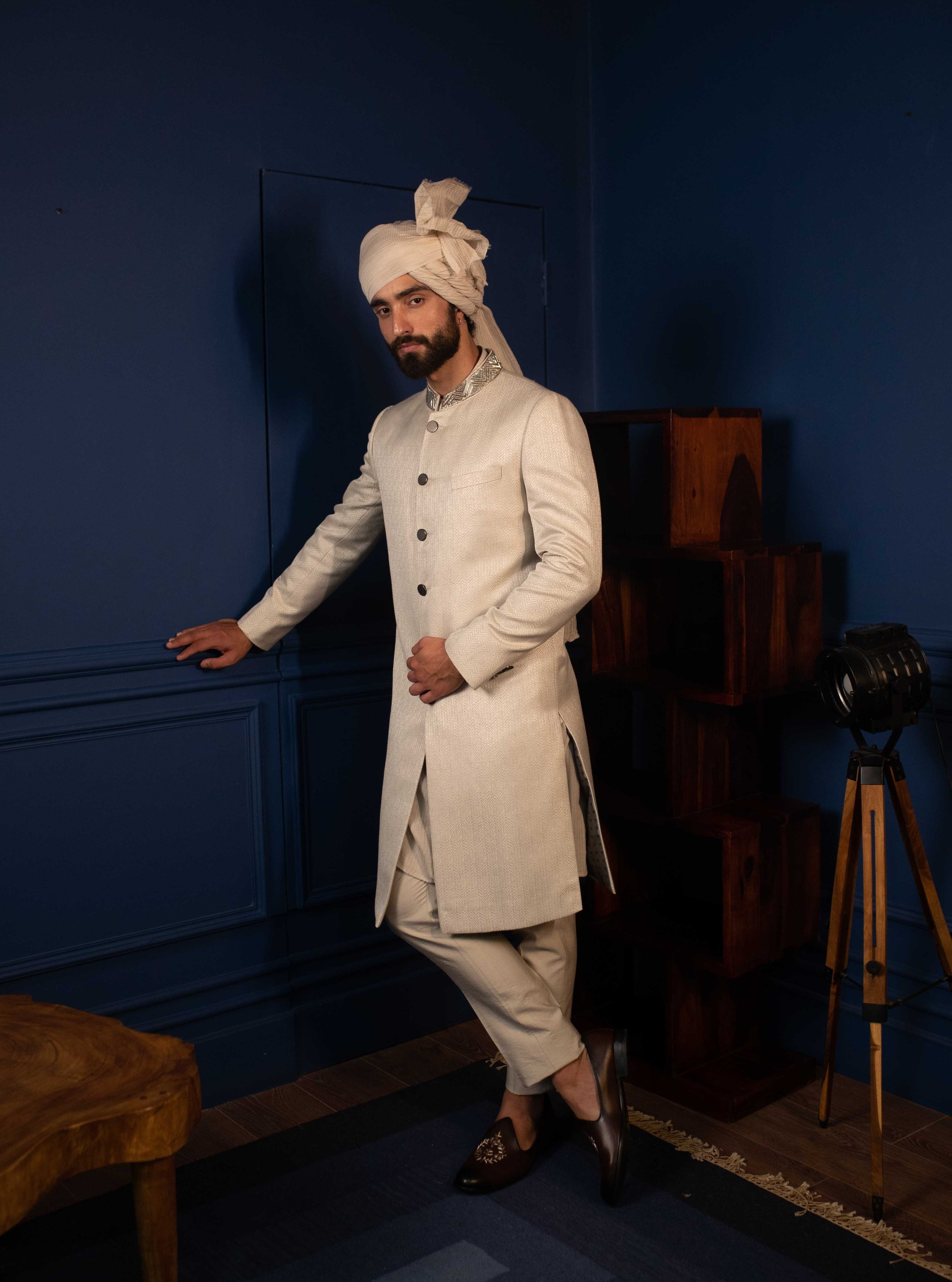 Sharp Chevron Sherwani Set