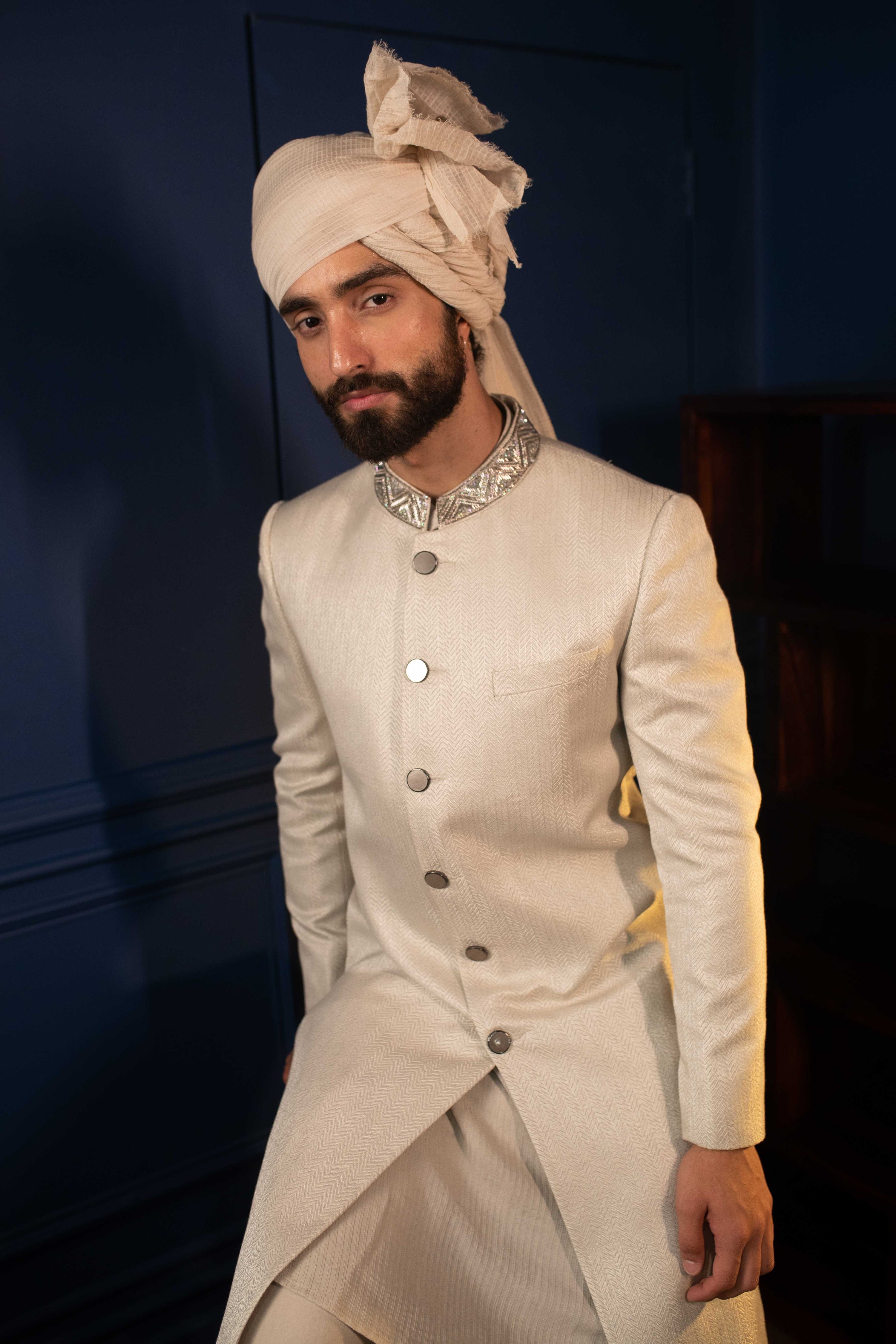 Sharp Chevron Sherwani Set
