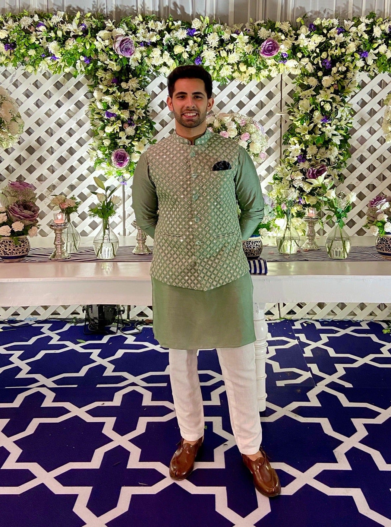 Sharp Mirror Nehru Jacket Set