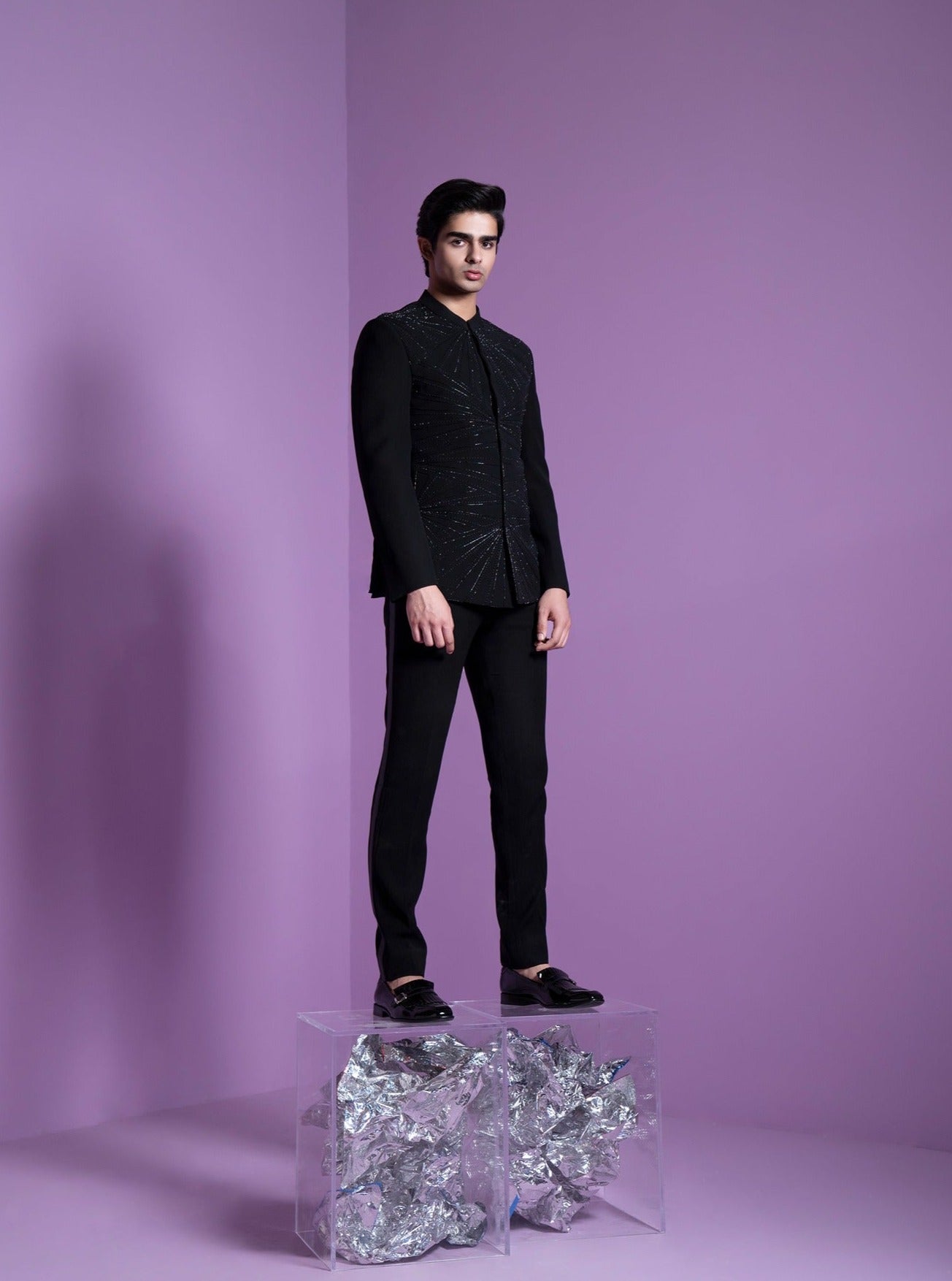 Dazzle Shadow Bandhgala Set