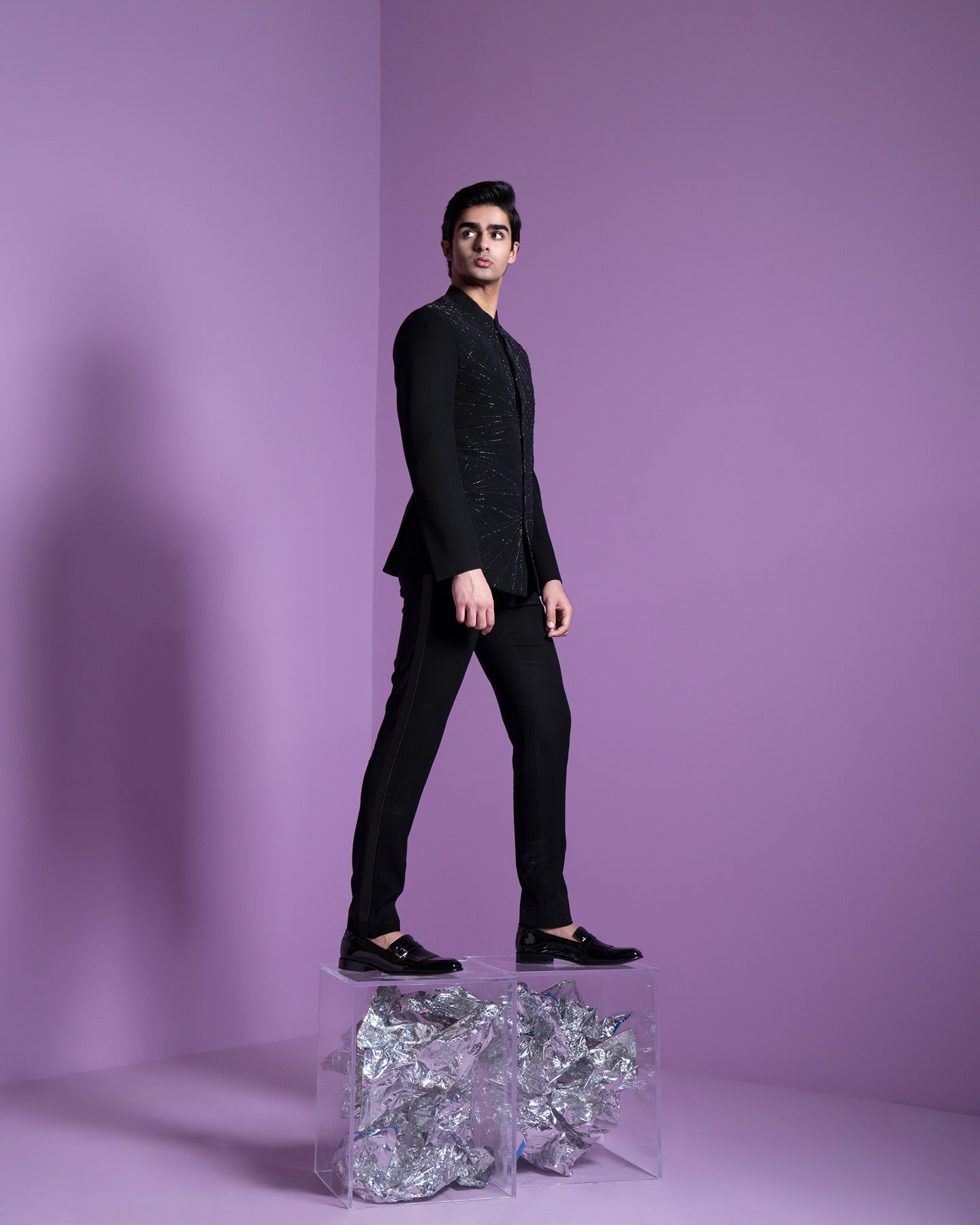 Dazzle Shadow Bandhgala Set