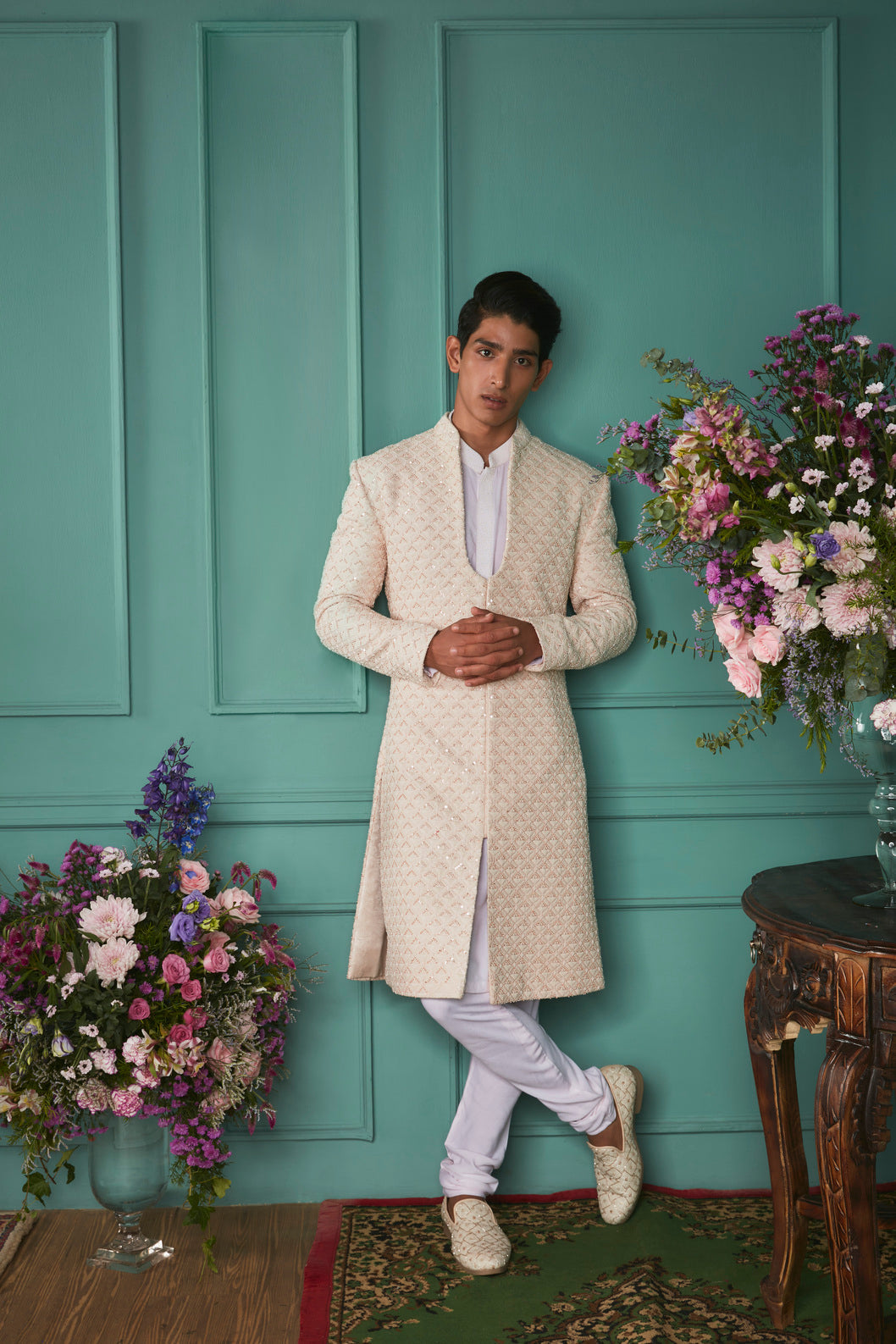 Cream Sherwani Set
