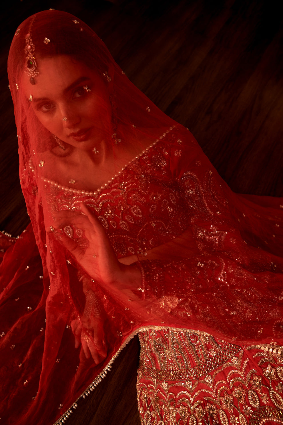 Tomato Red Lehenga Set