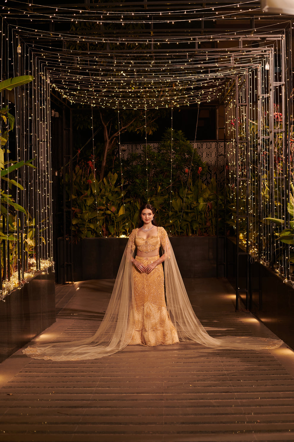Campagne Gold Lehenga Set