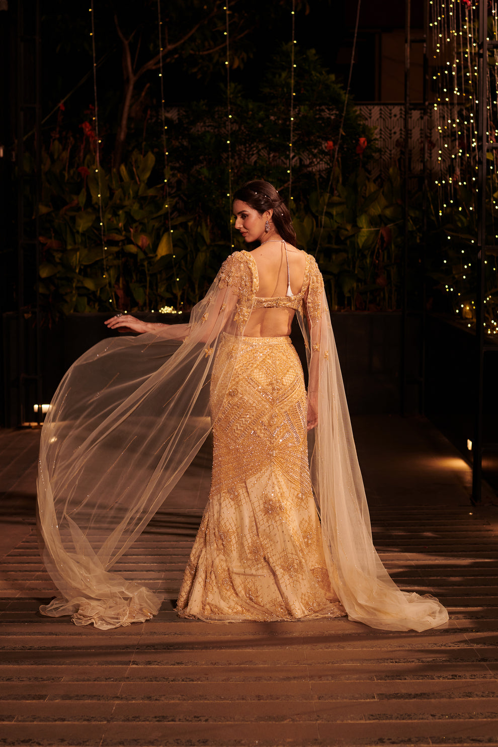 Campagne Gold Lehenga Set