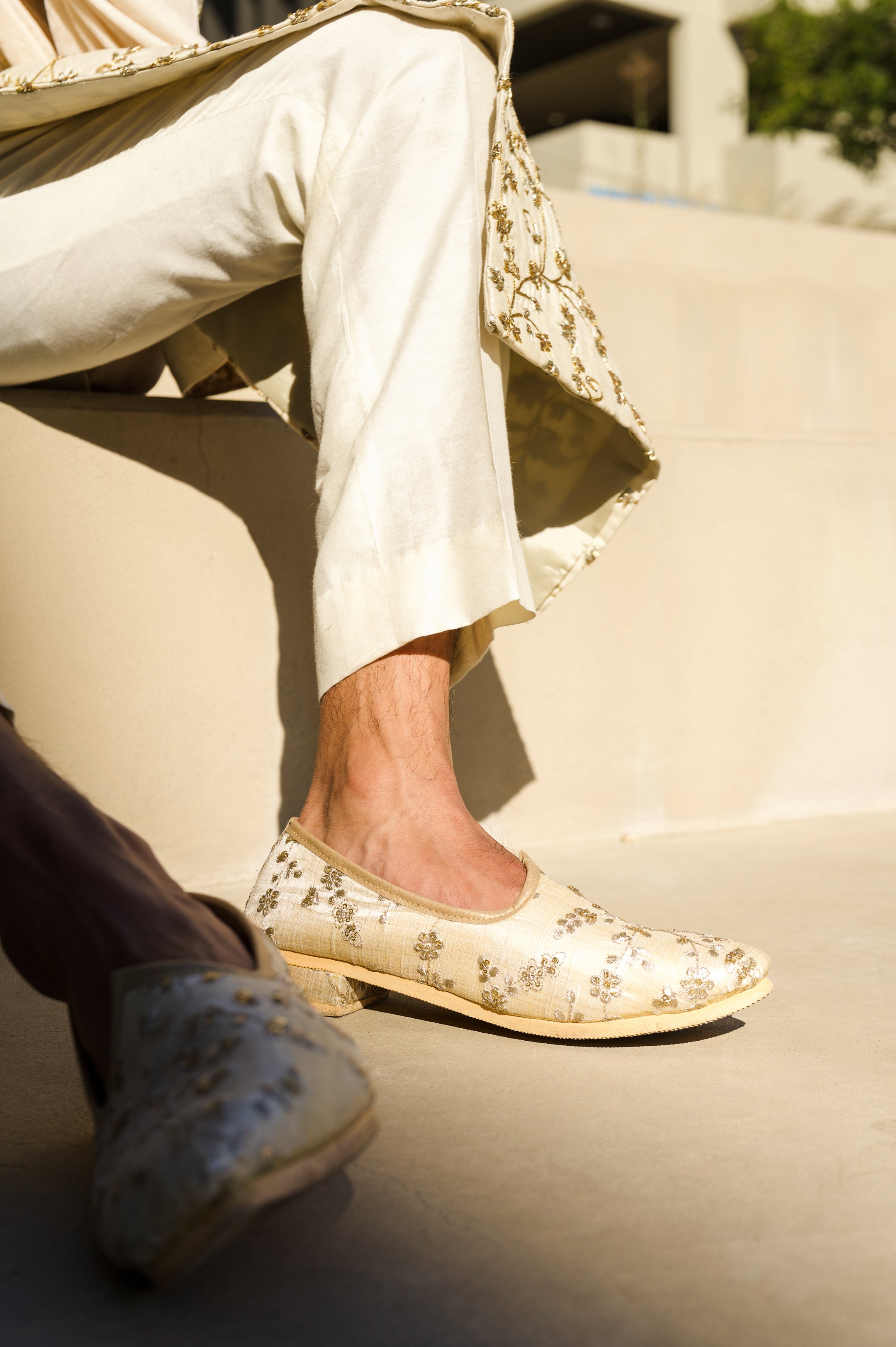 Off White Silk Sherwani