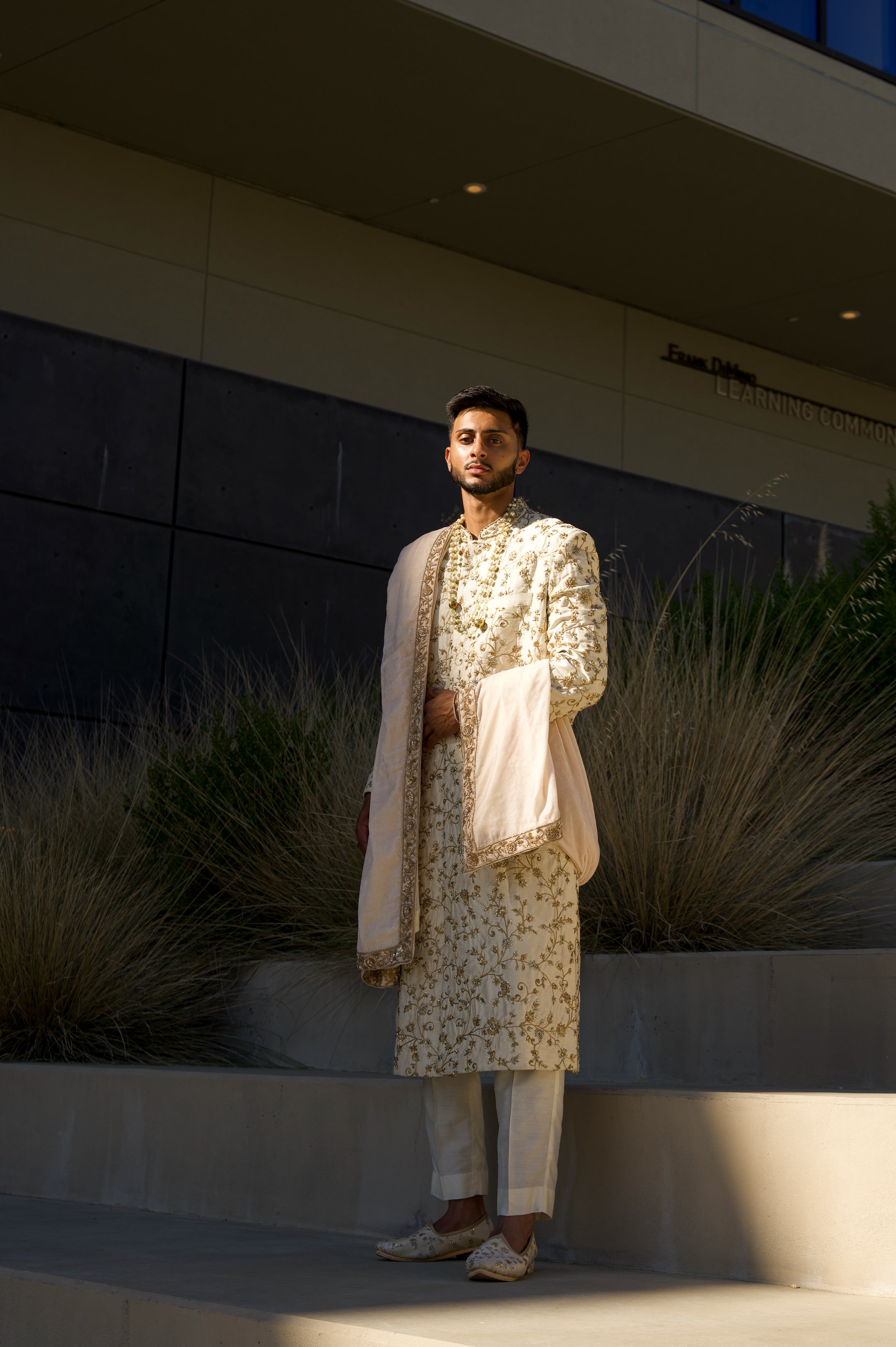 Off White Silk Sherwani