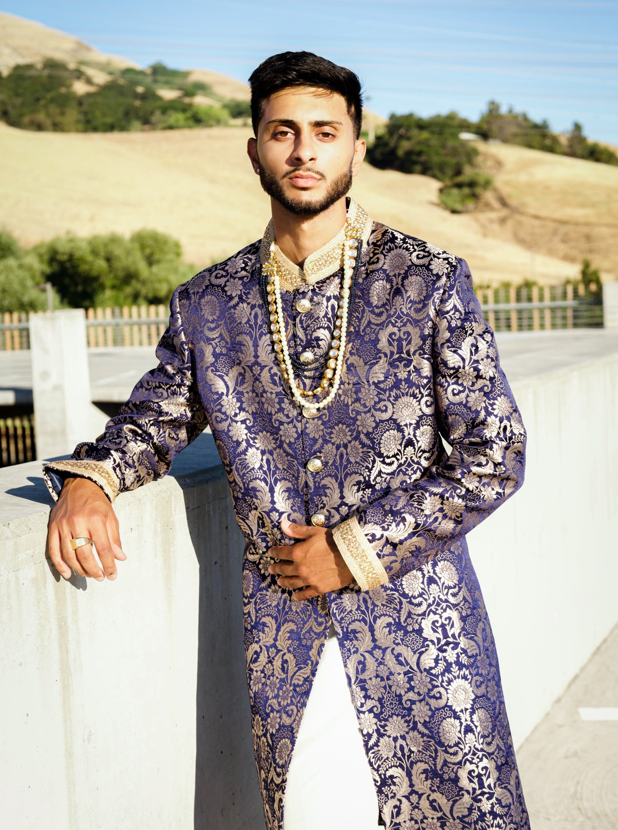 Luxurious Blue Sherwani
