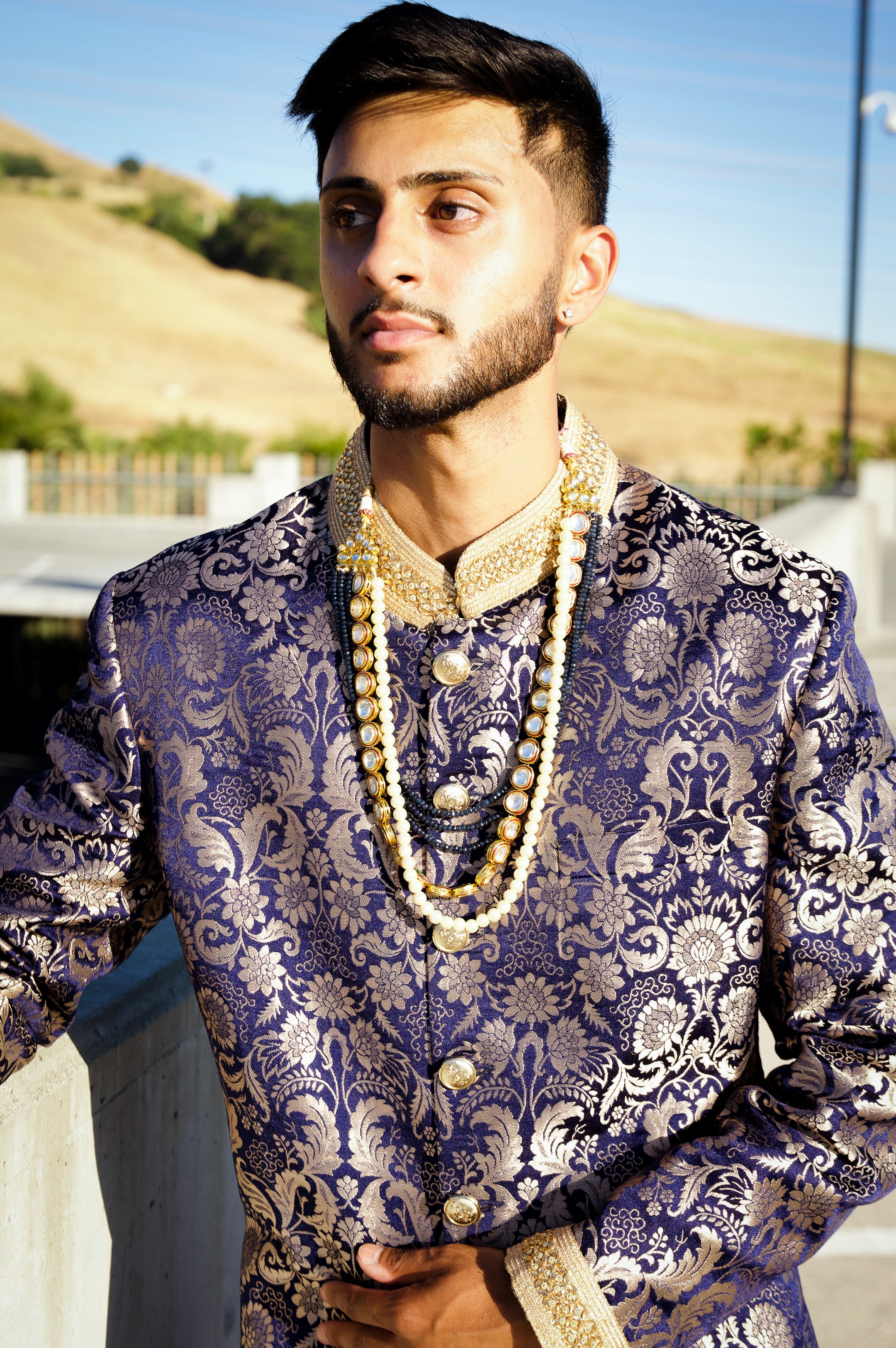 Luxurious Blue Sherwani