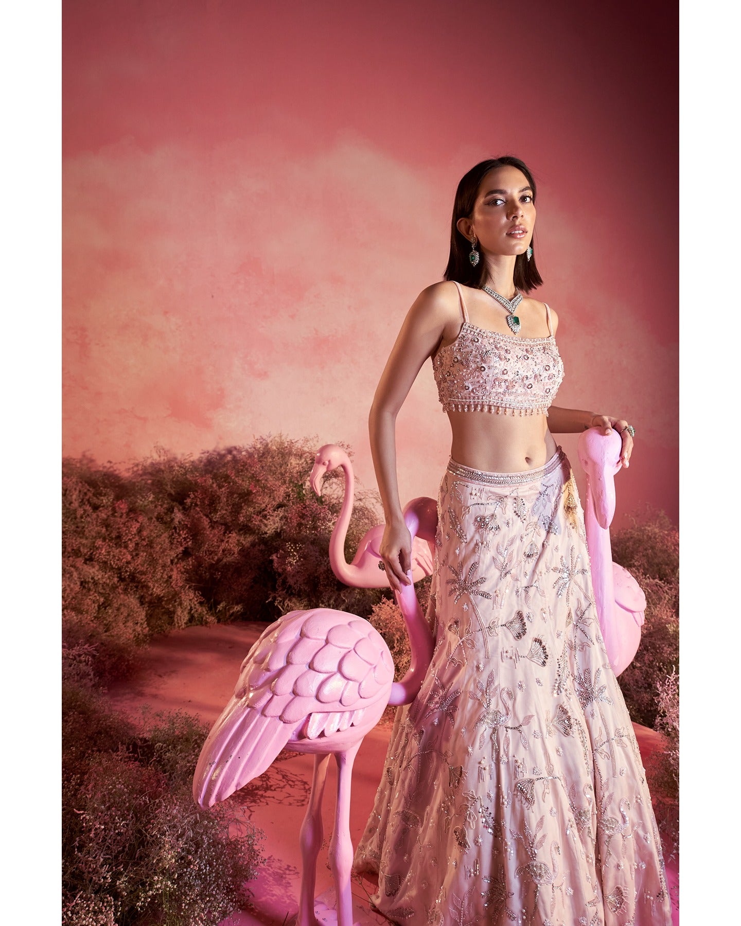 Dreamy in pink: This lehenga is a symphony of elegance, weaving a tale of timeless charm with every twirl.