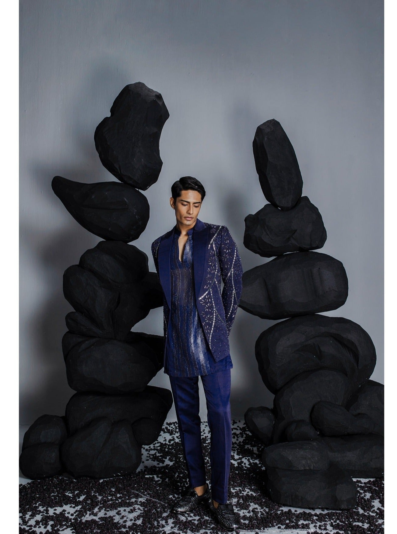 Twilight Blue Indian Jacket Set