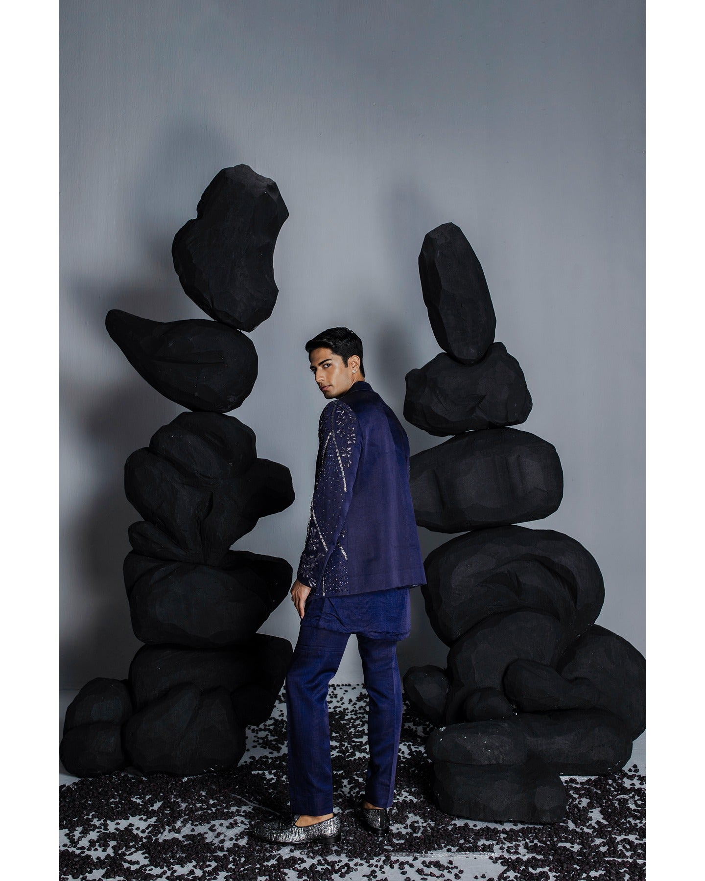 Twilight Blue Indian Jacket Set