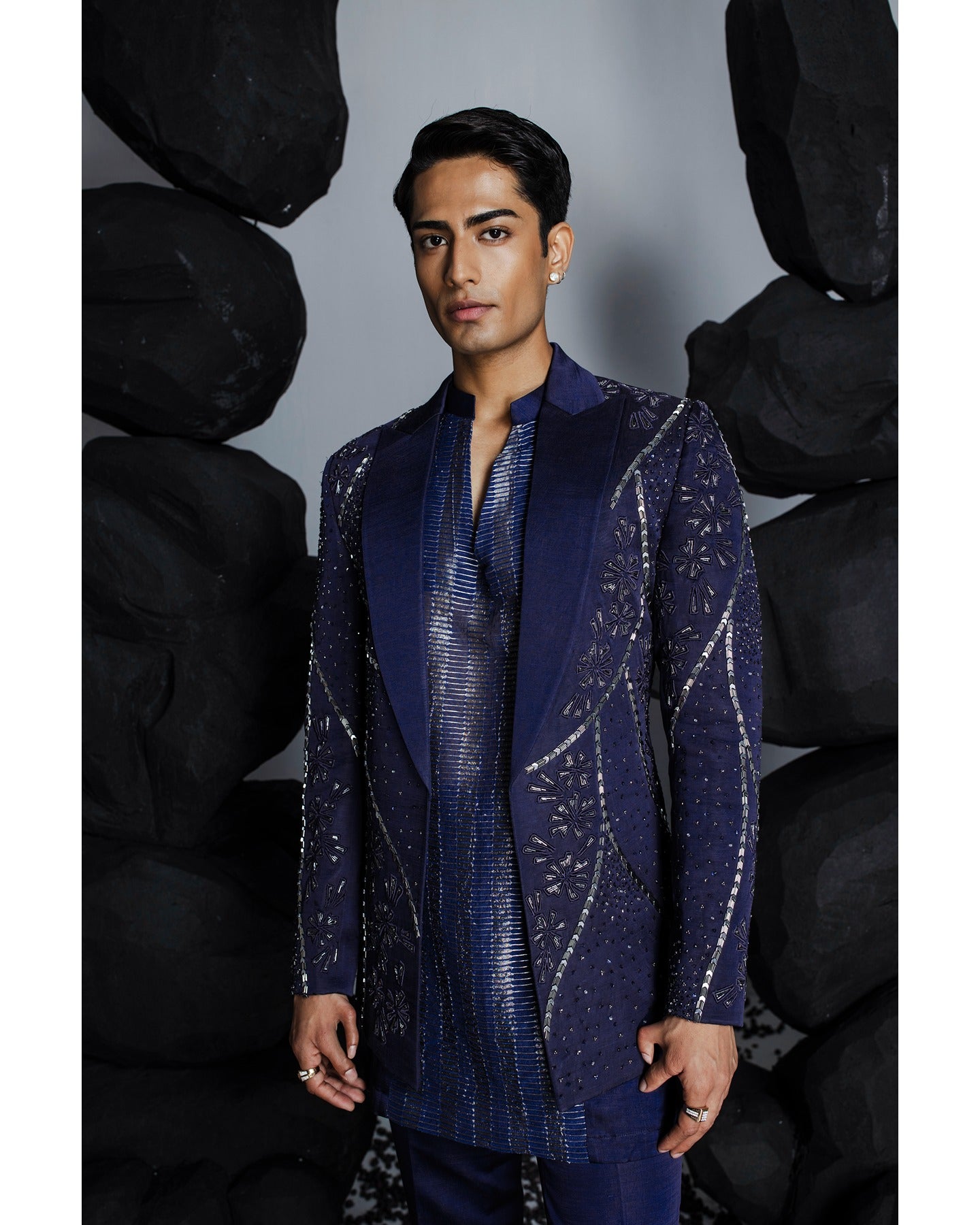 Twilight Blue Indian Jacket Set