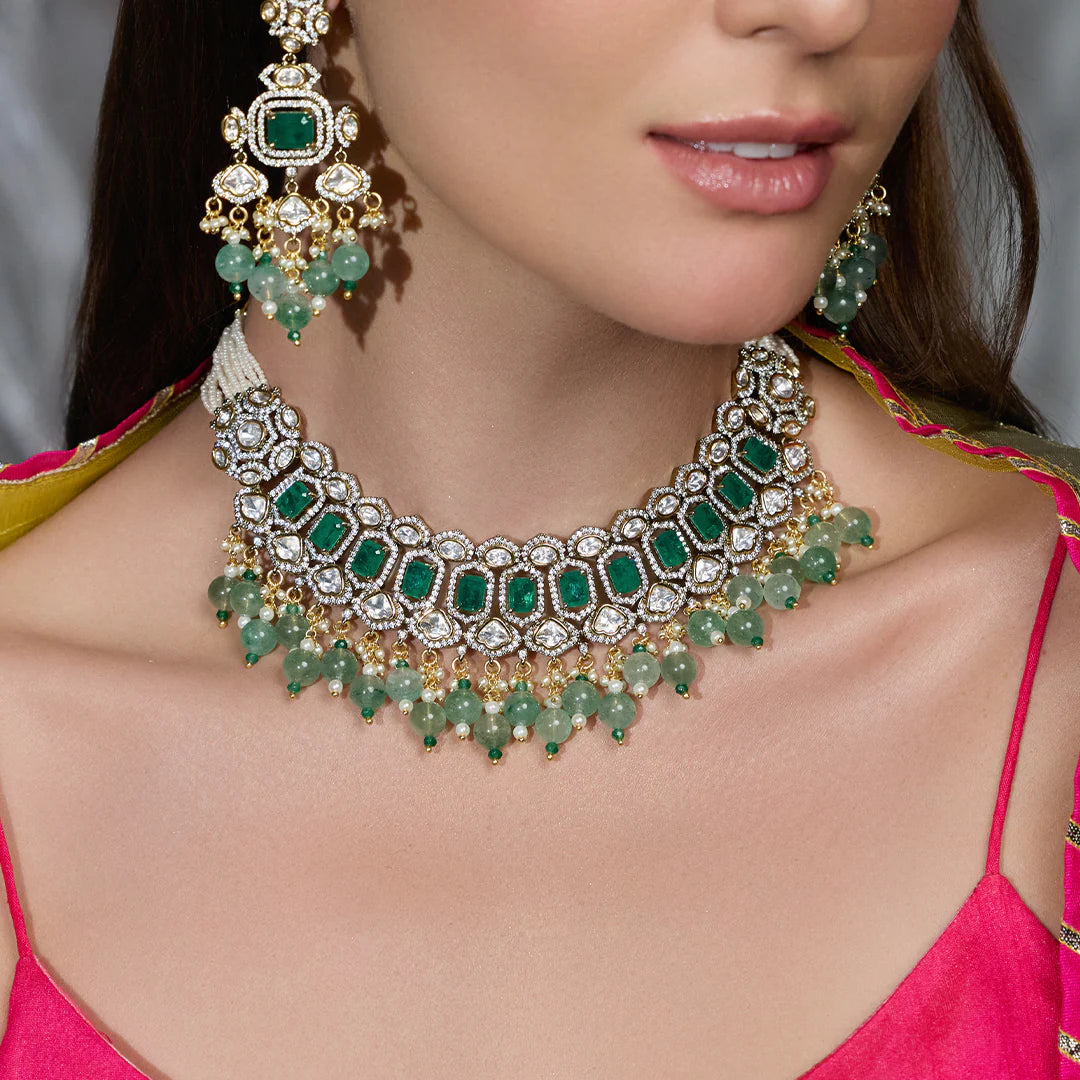 Lustrous Leaf Emerald Set