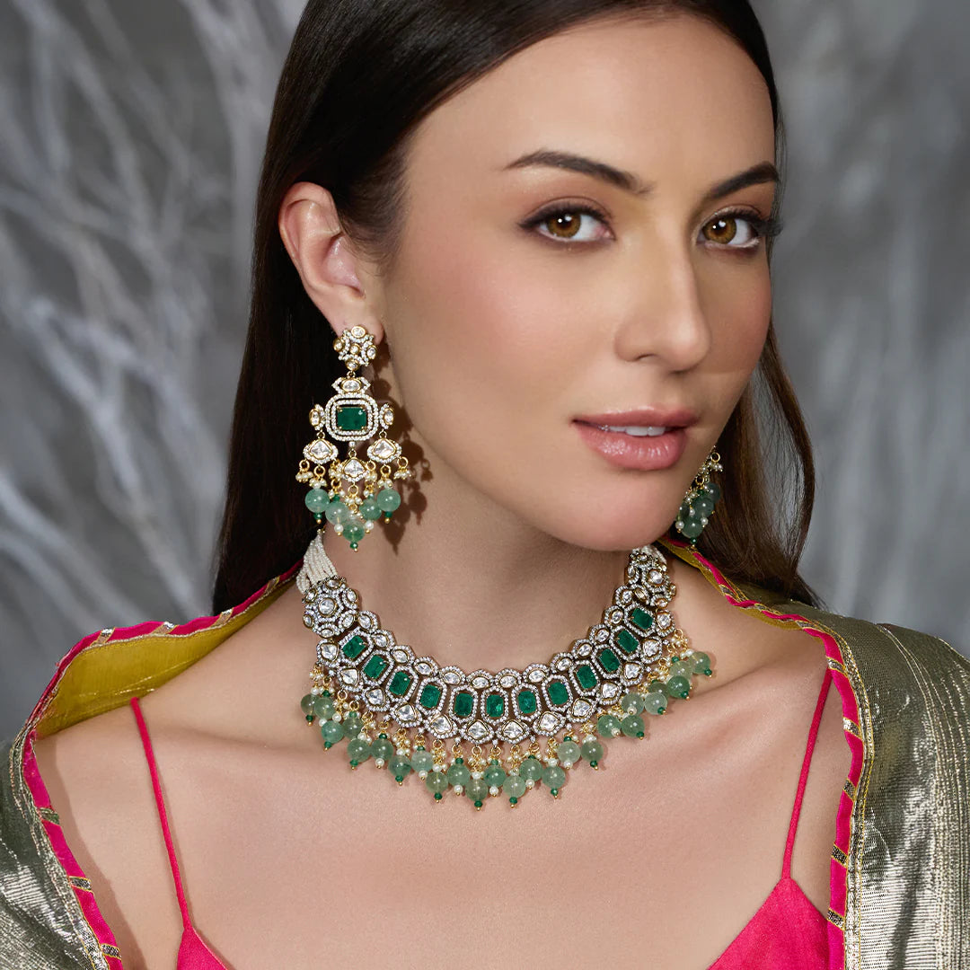 Lustrous Leaf Emerald Set