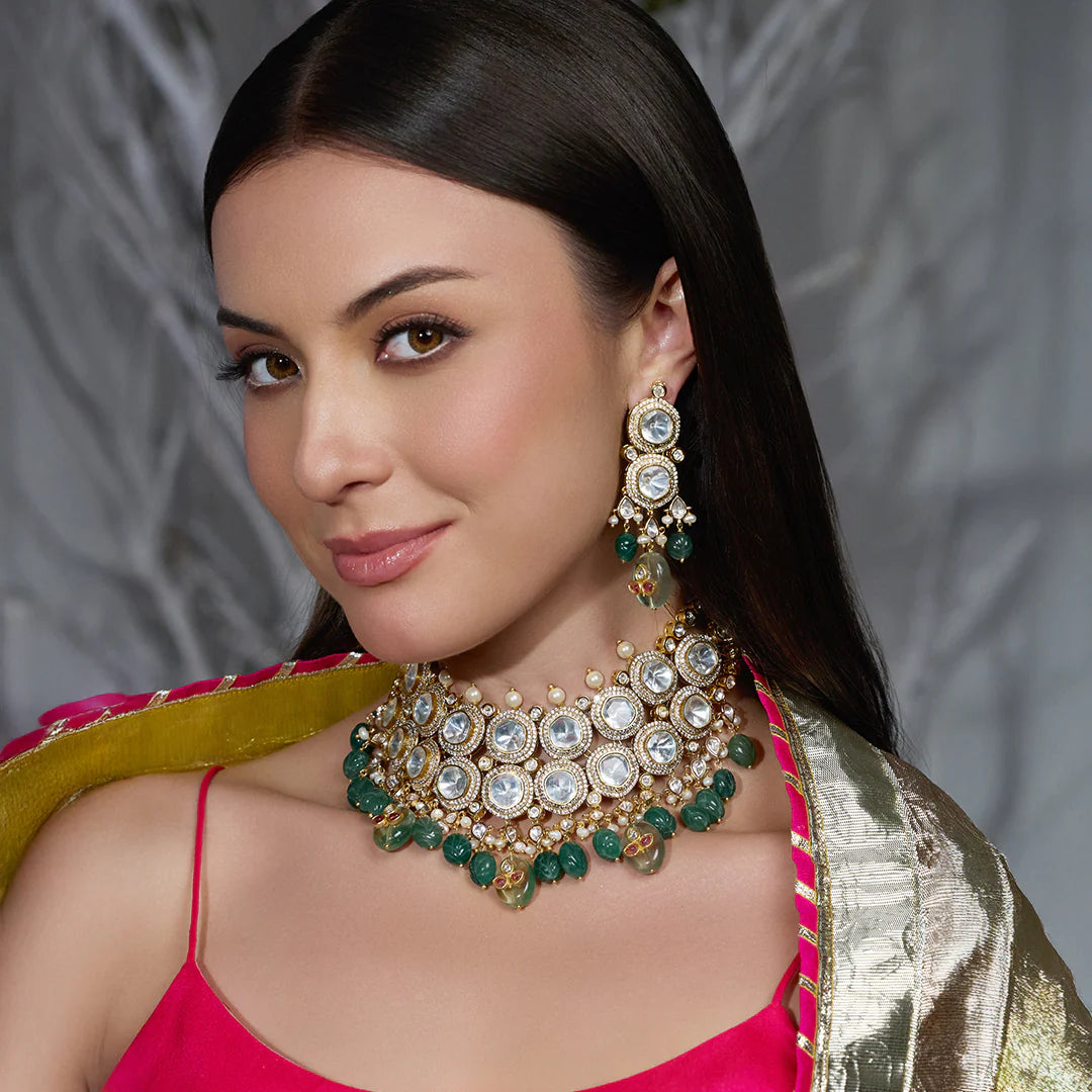 Zahra Mirror Drop Necklace Set