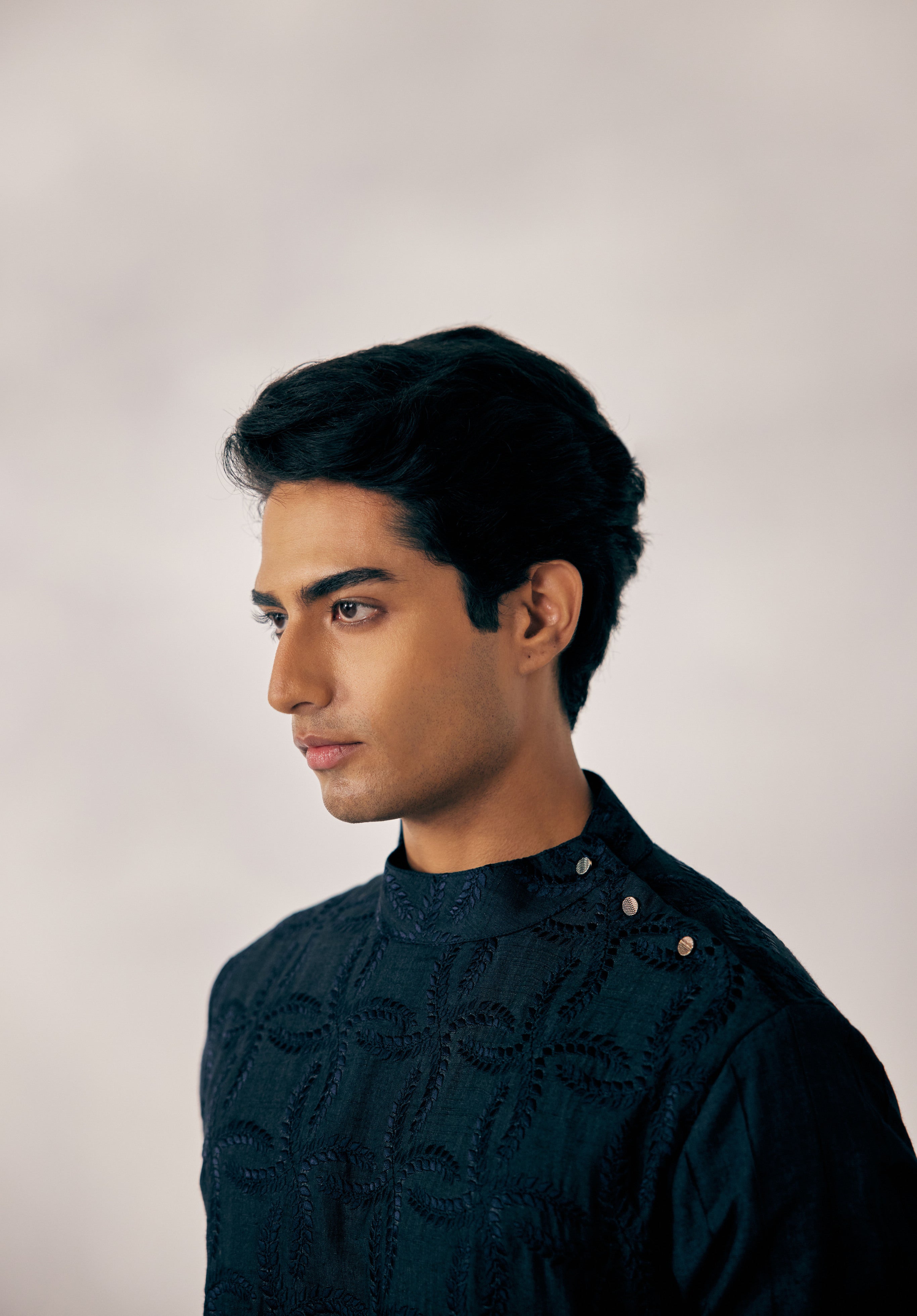 Regal Charm: The Peacock Blue Kurta Set