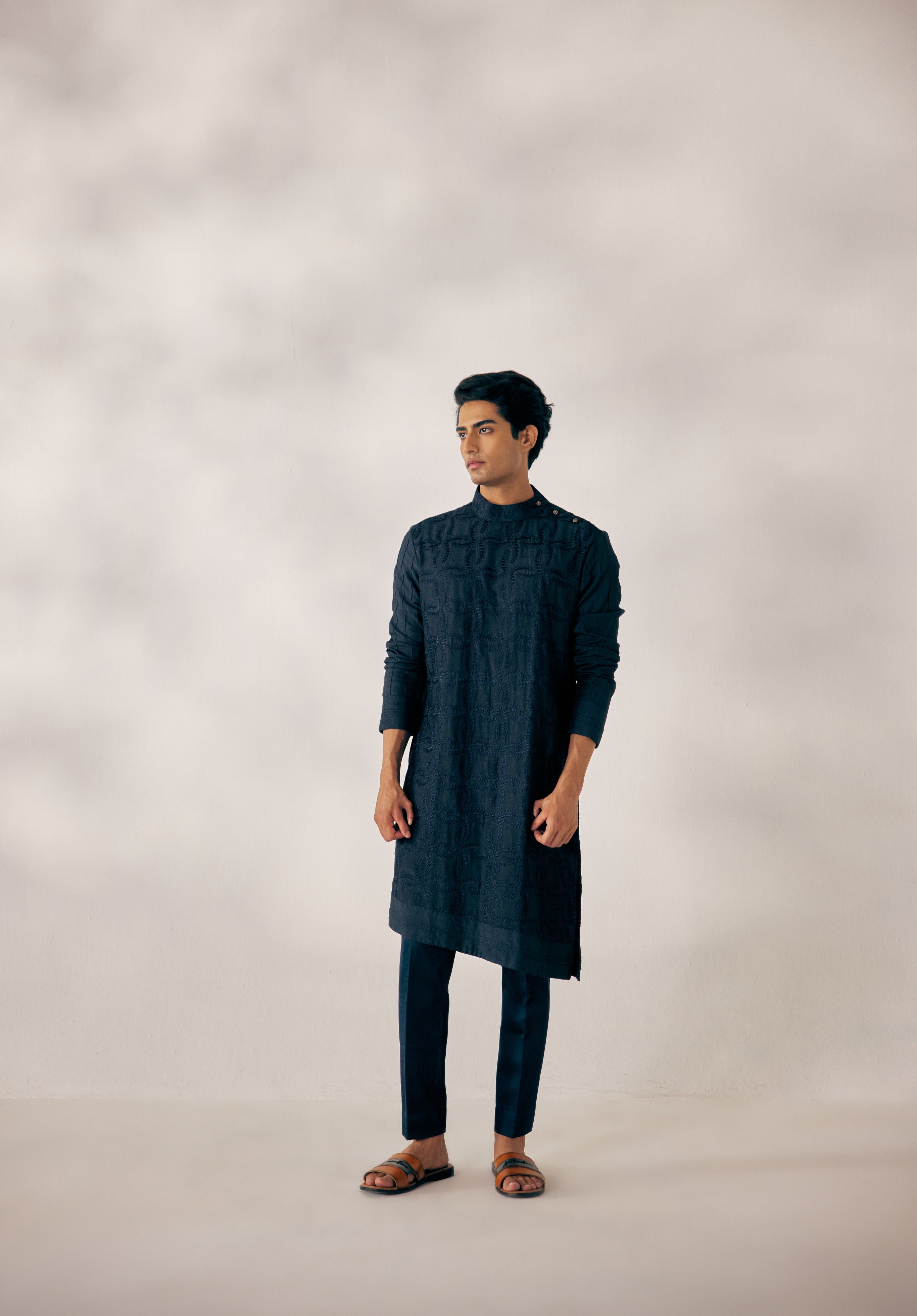 Majestic Elegance: The Peacock Blue Kurta Set