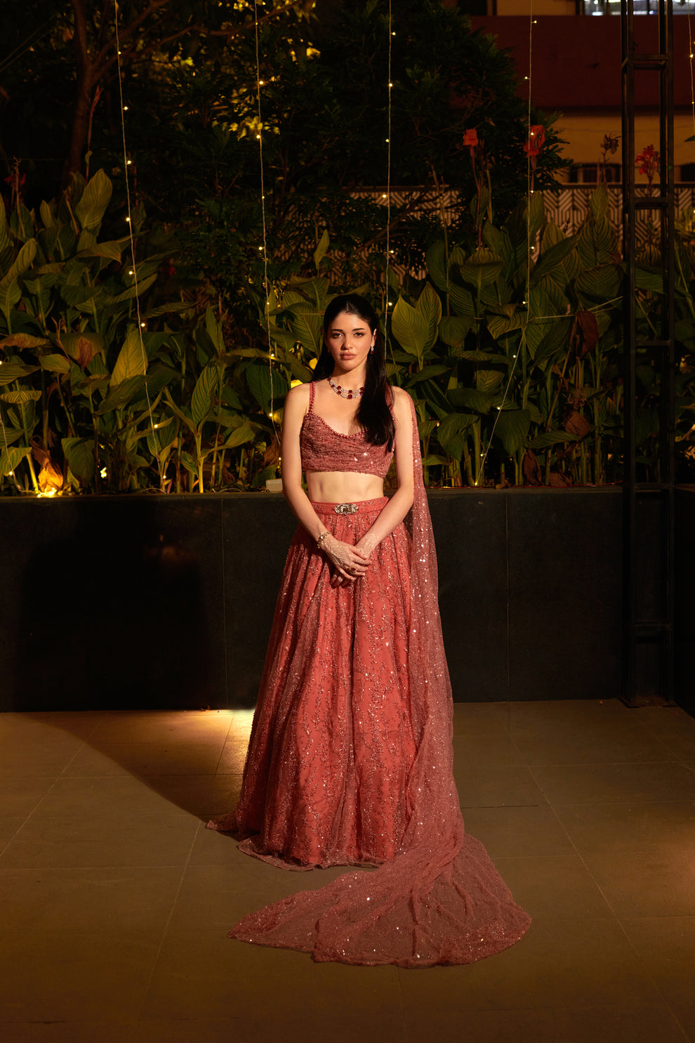 Spiced Coral Lehenga Set