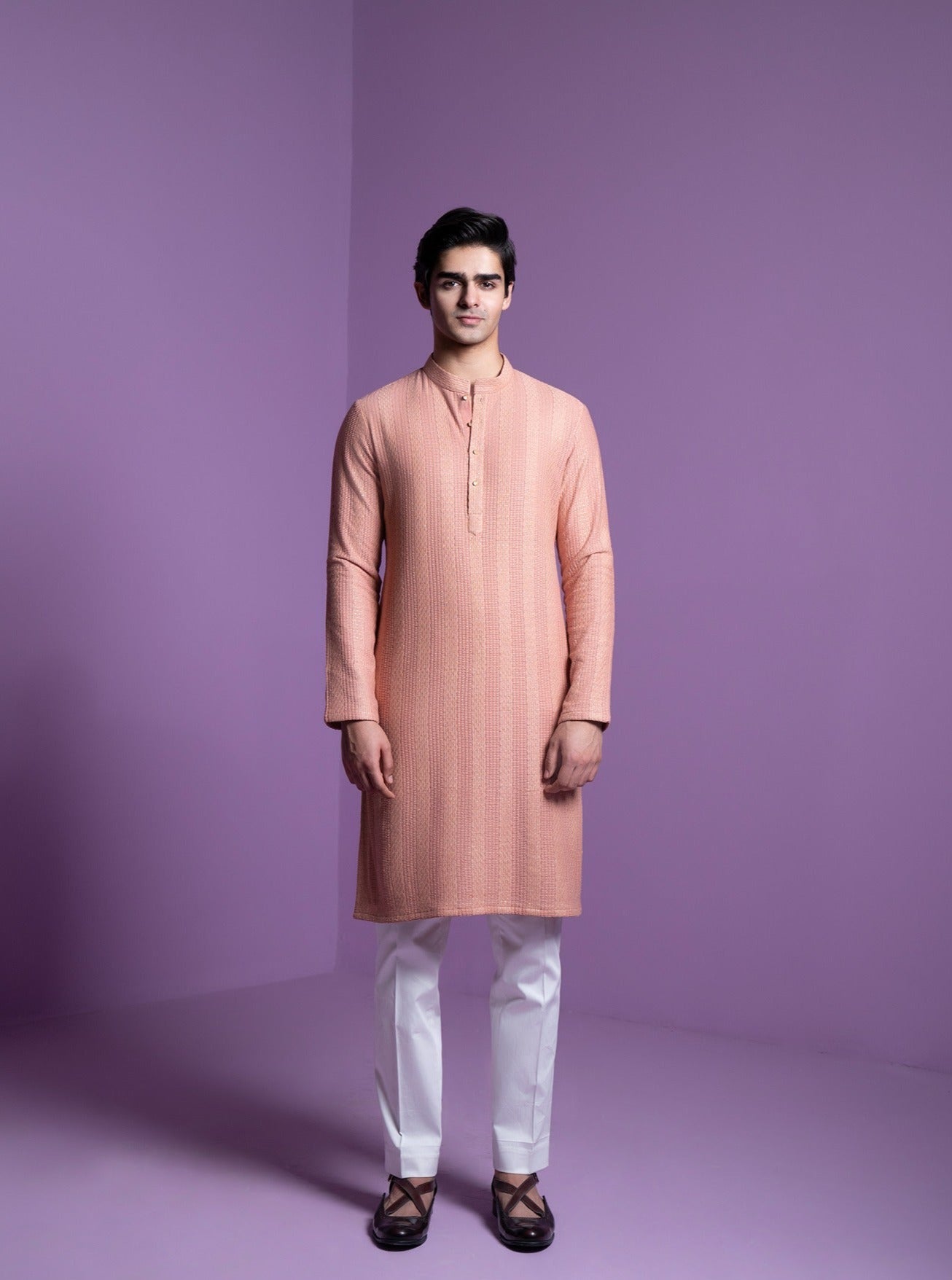 Salmon Pink Kurta Set