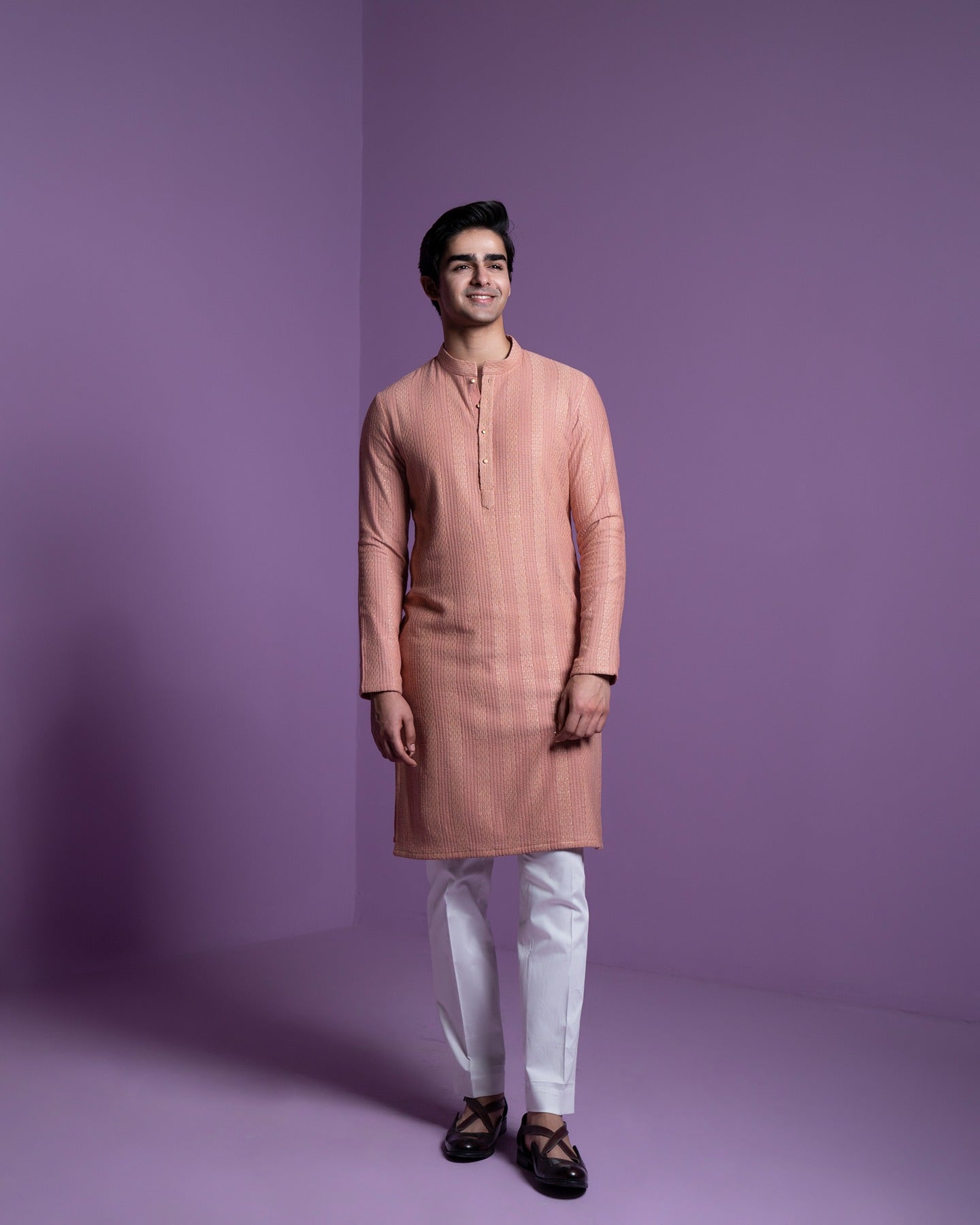 Salmon Pink Kurta Set