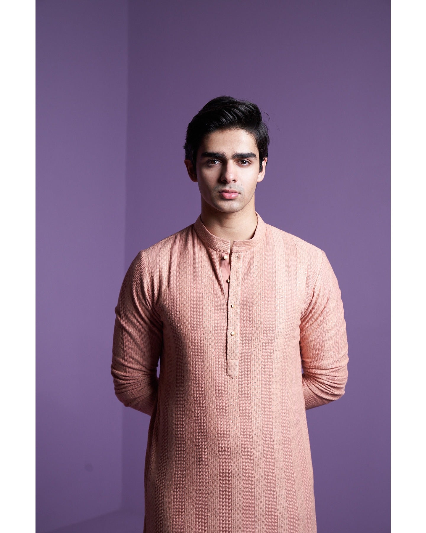 Salmon Pink Kurta Set
