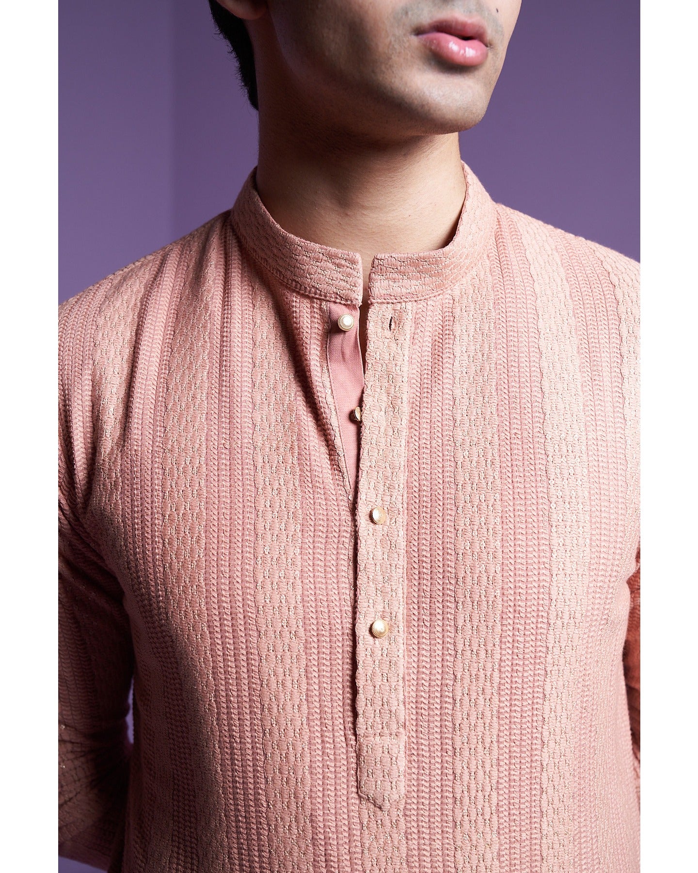 Salmon Pink Kurta Set