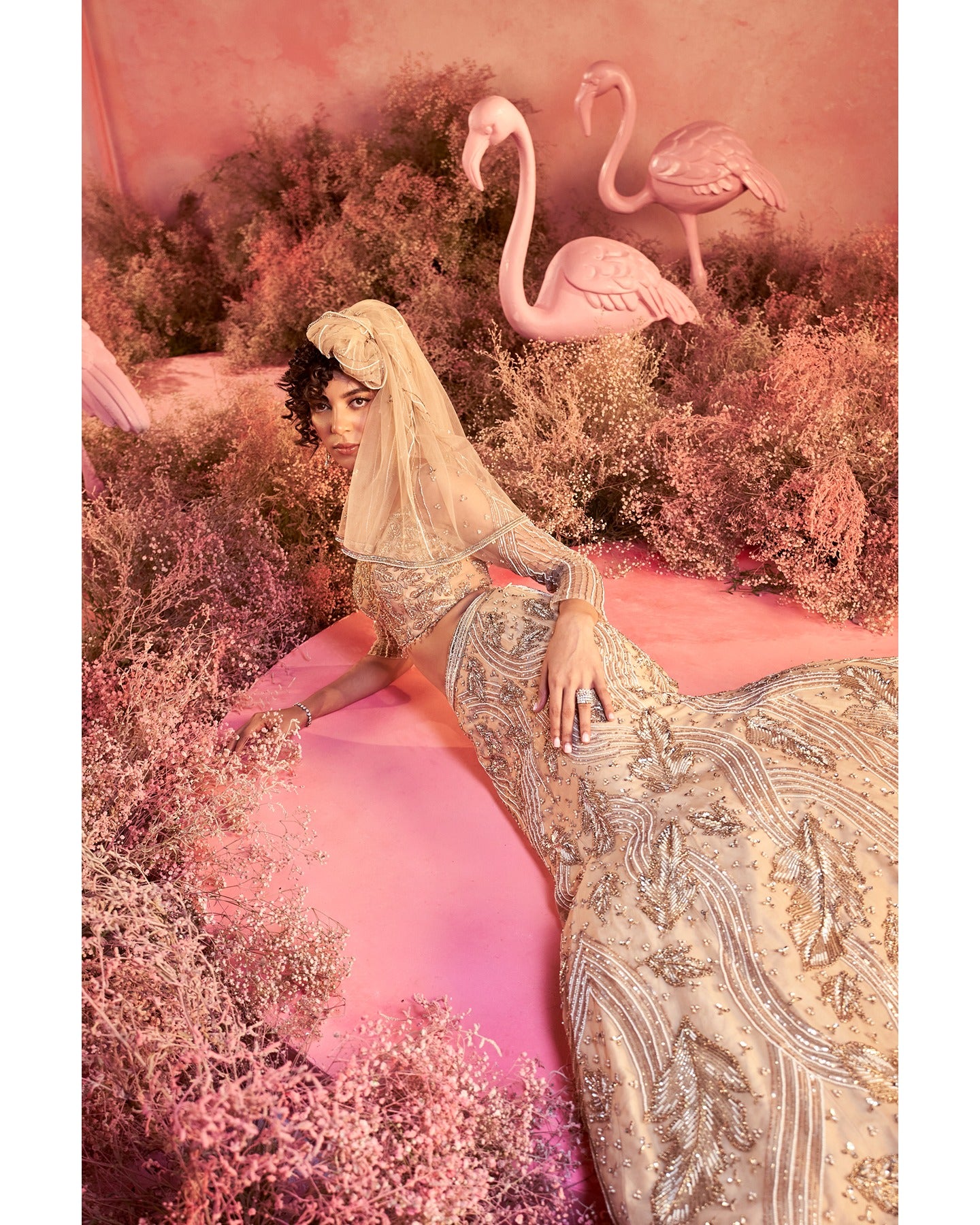 Barely blushing in nude pink: A mesmerizing lehenga that whispers elegance and timeless grace.