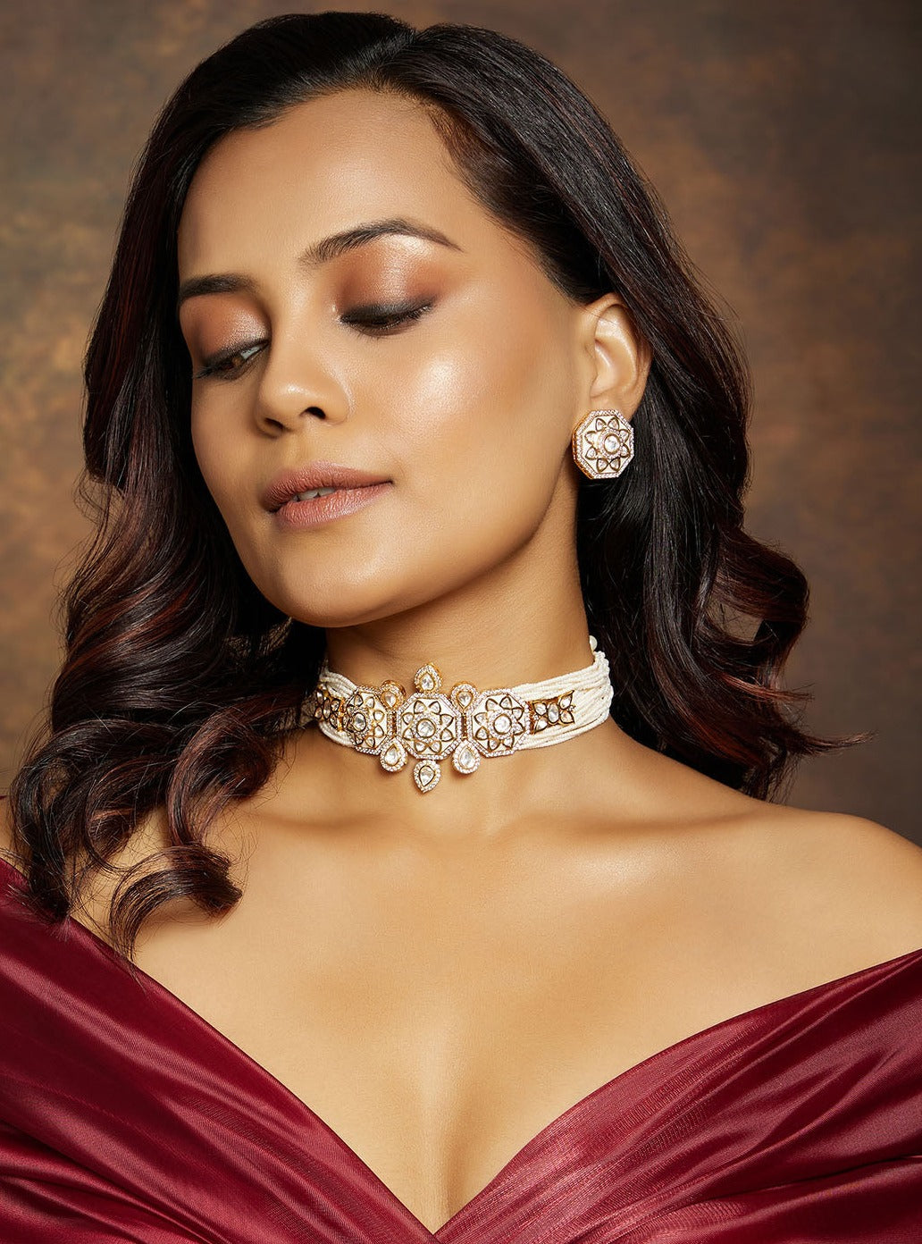 Elegant Pearl Choker Set