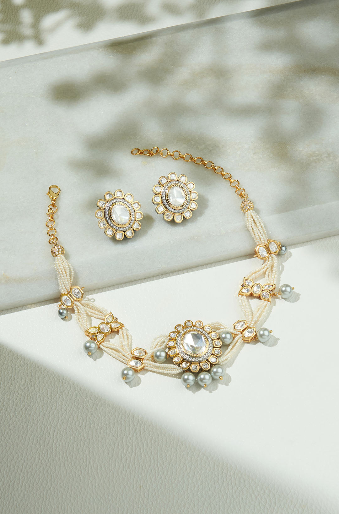 Classic Pearl Polki Set