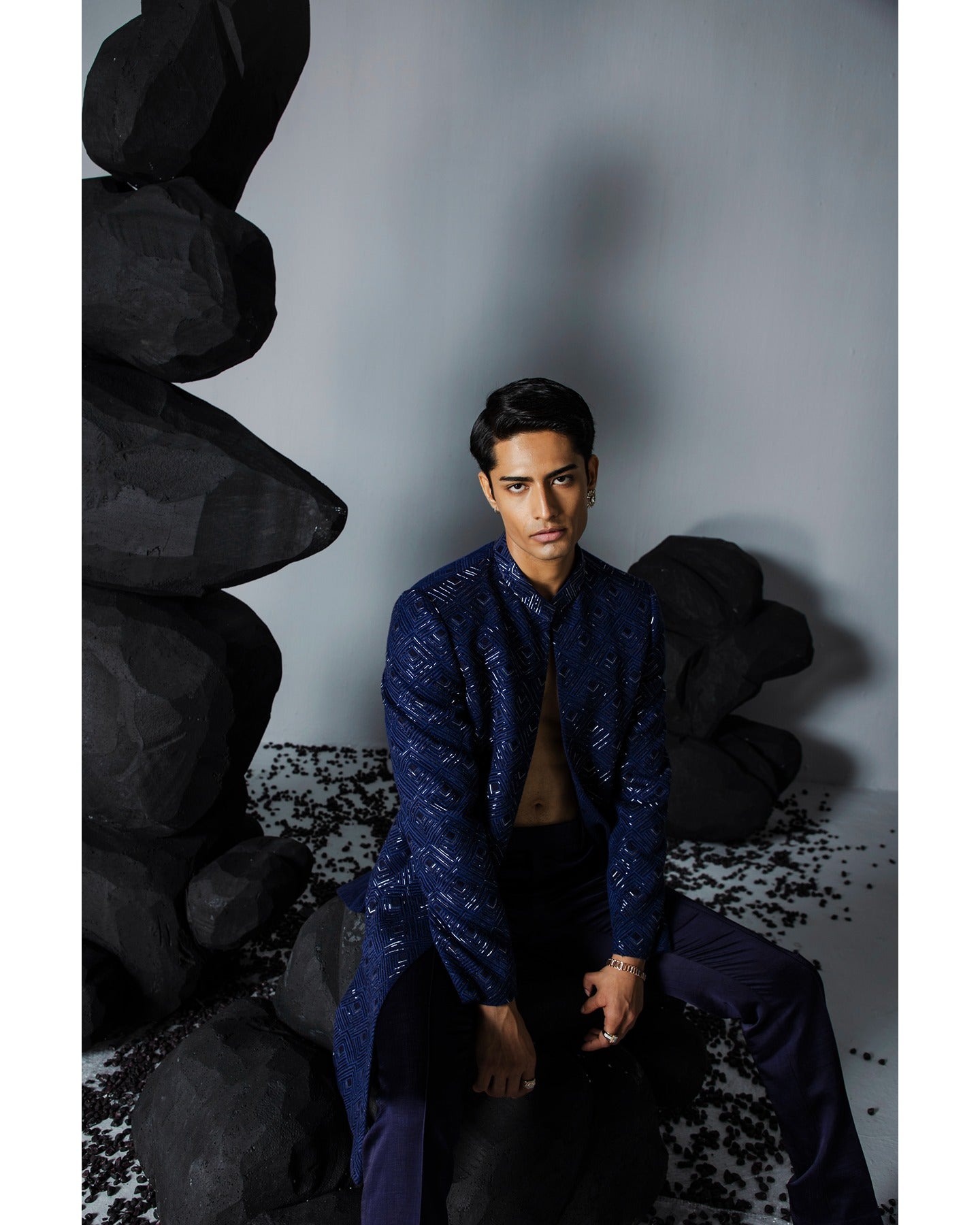 Sapphire Open Sherwani Set