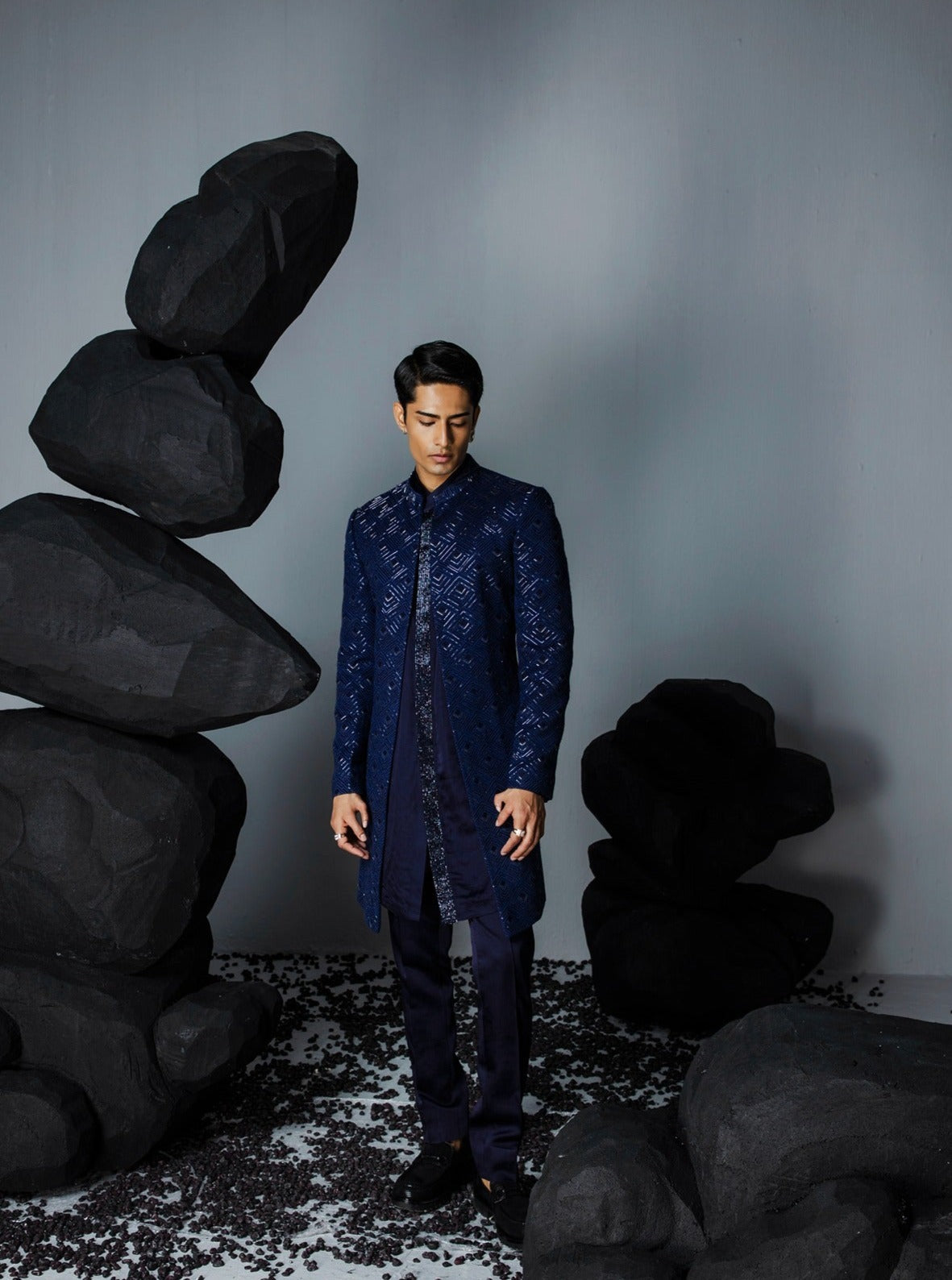 Sapphire Open Sherwani Set