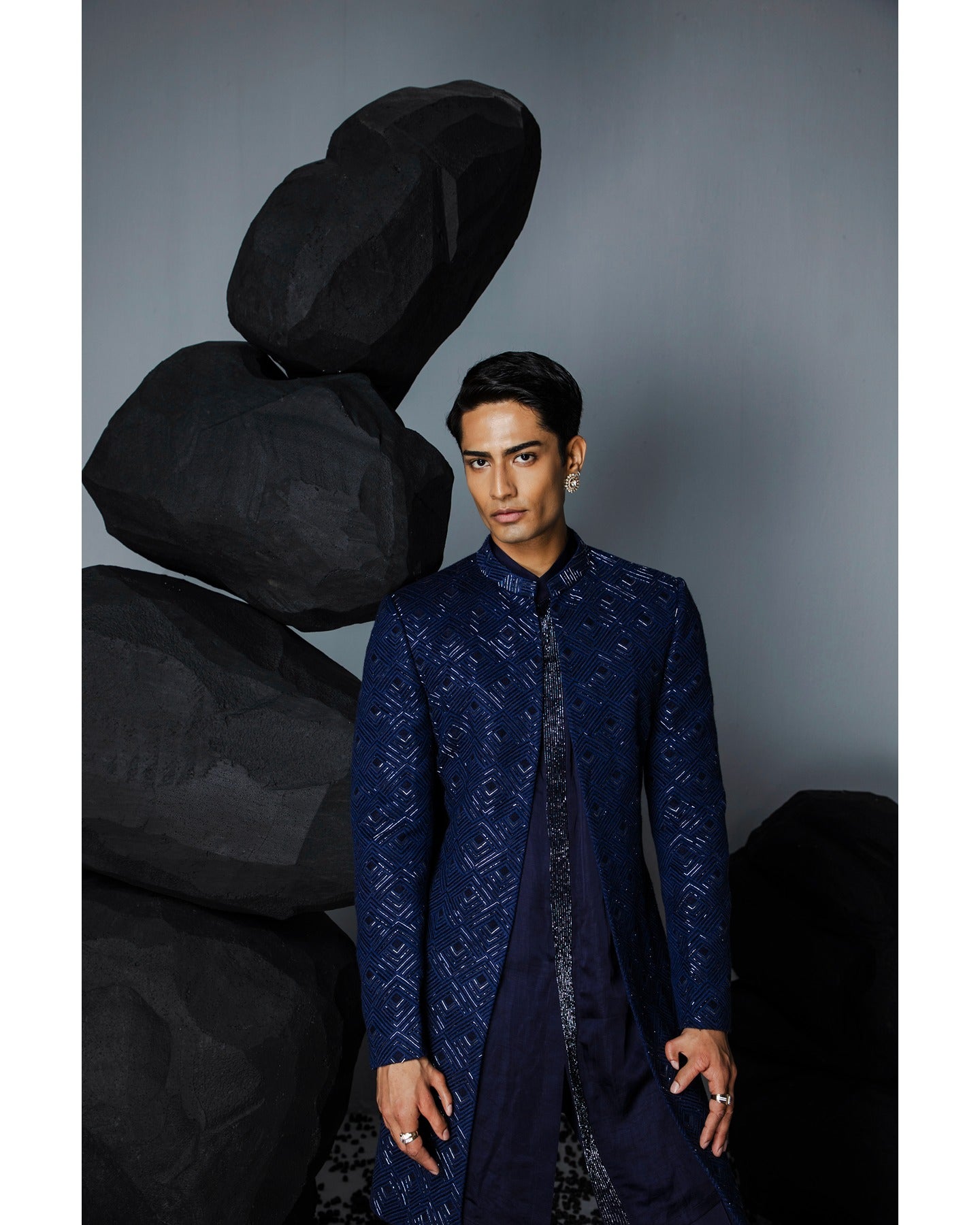 Sapphire Open Sherwani Set