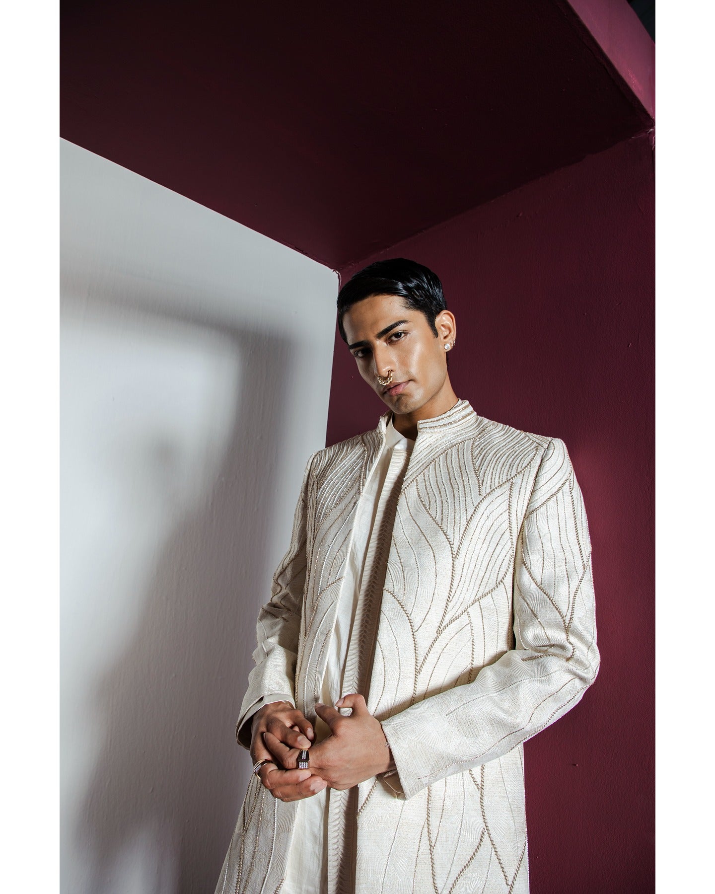 Khwaab Open Sherwani Set