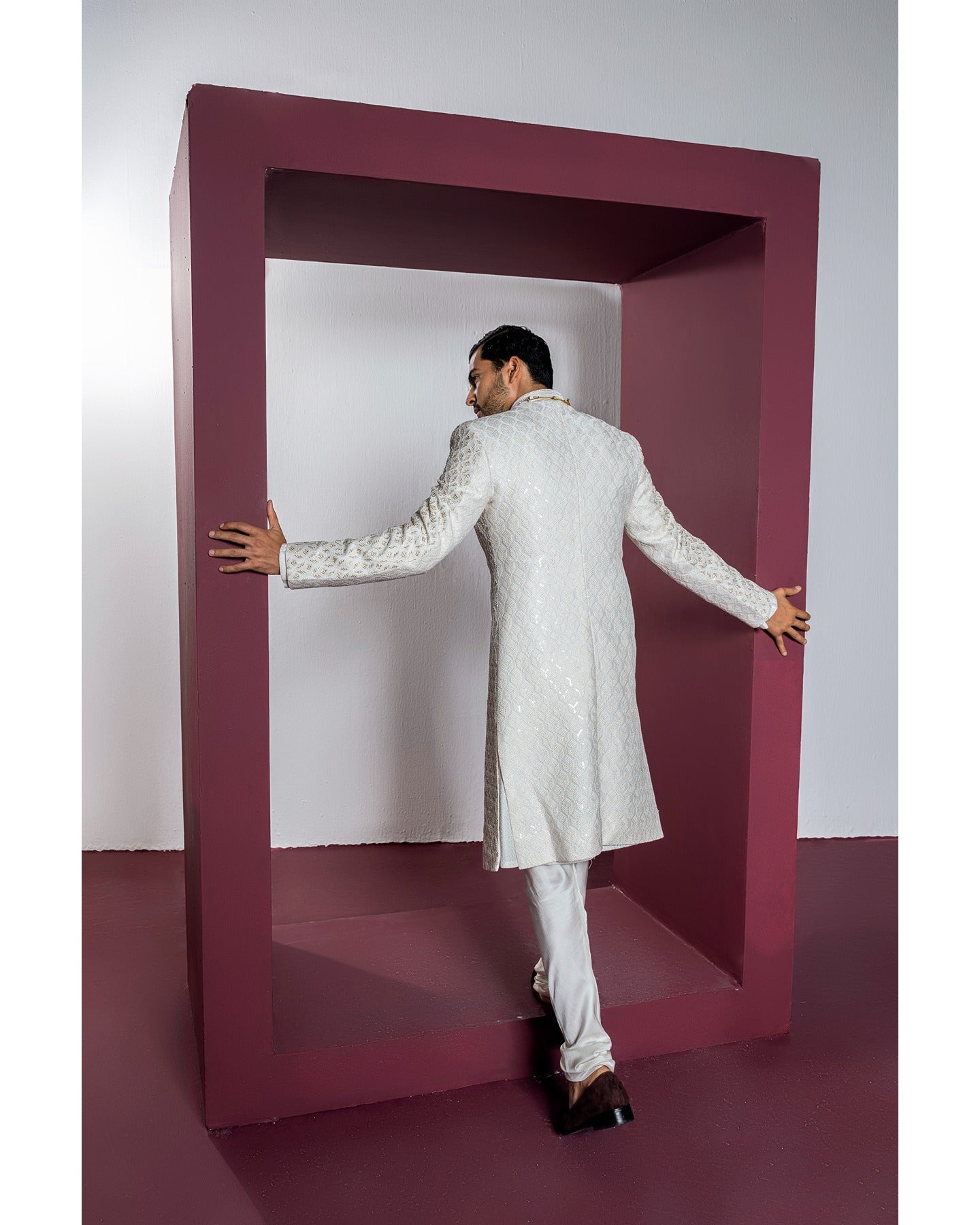 Classic White Sherwani Set