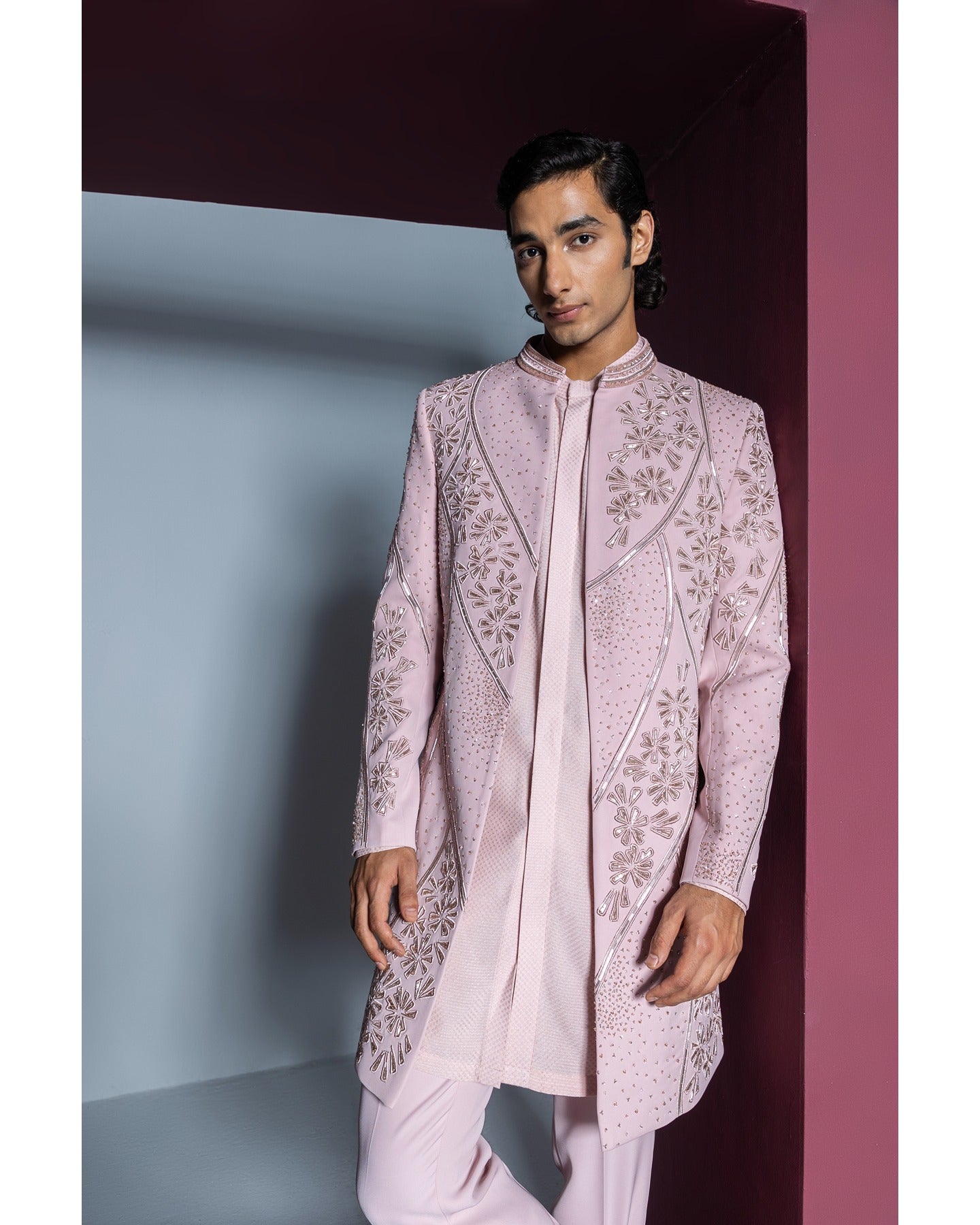 Mehroom Sherwani Set