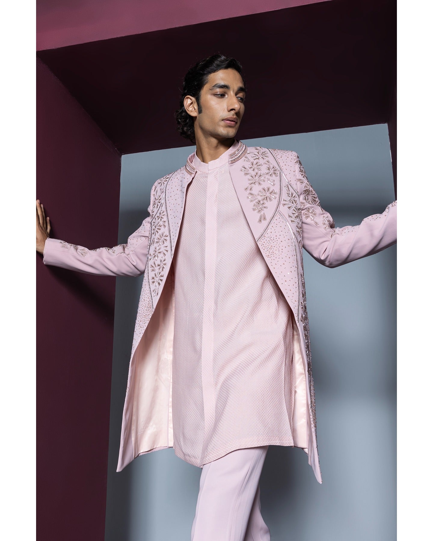 Mehroom Sherwani Set