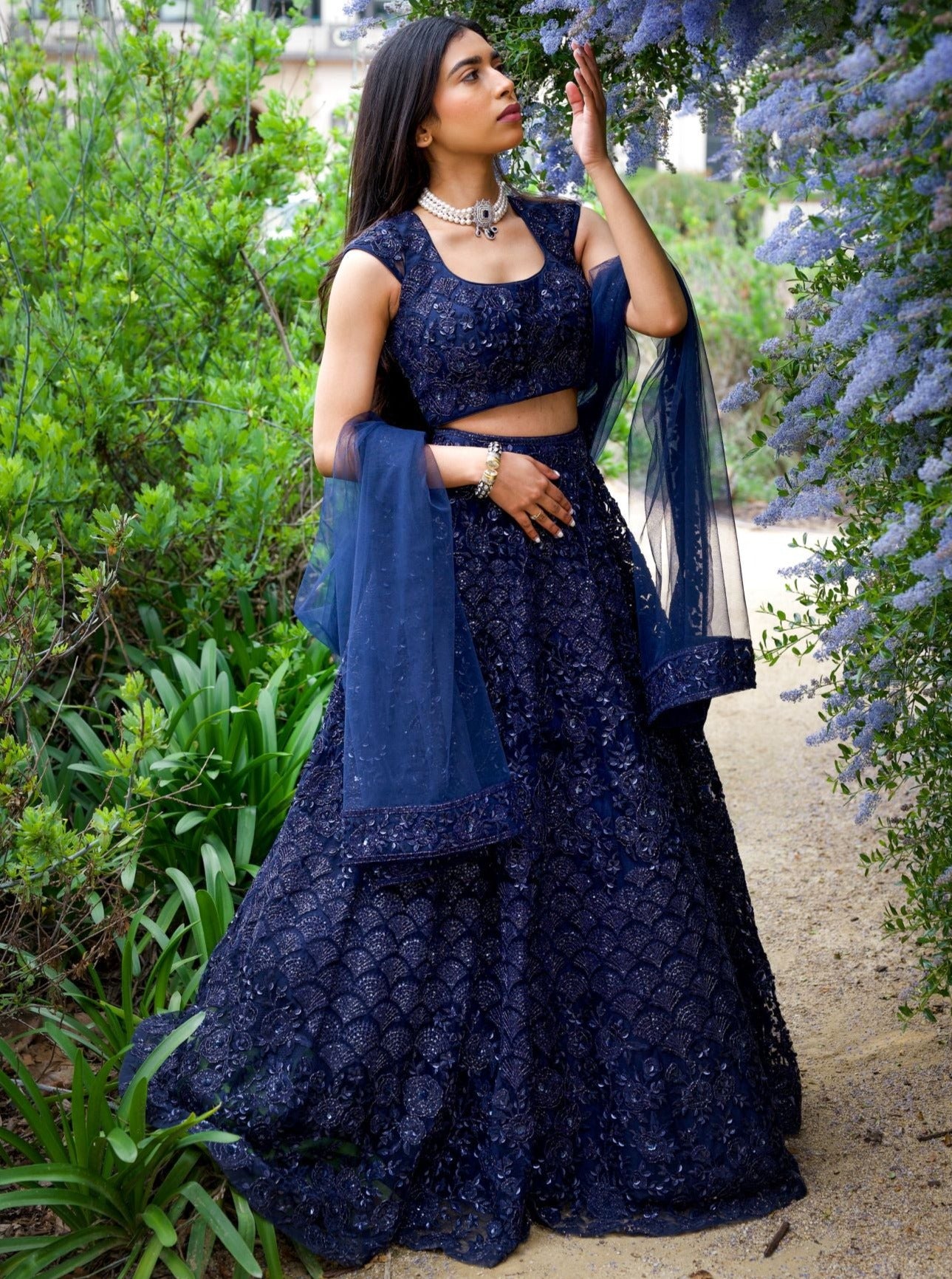 Indian Bridal Spring Collection - Sapphire Lehenga by B Anu Designs
