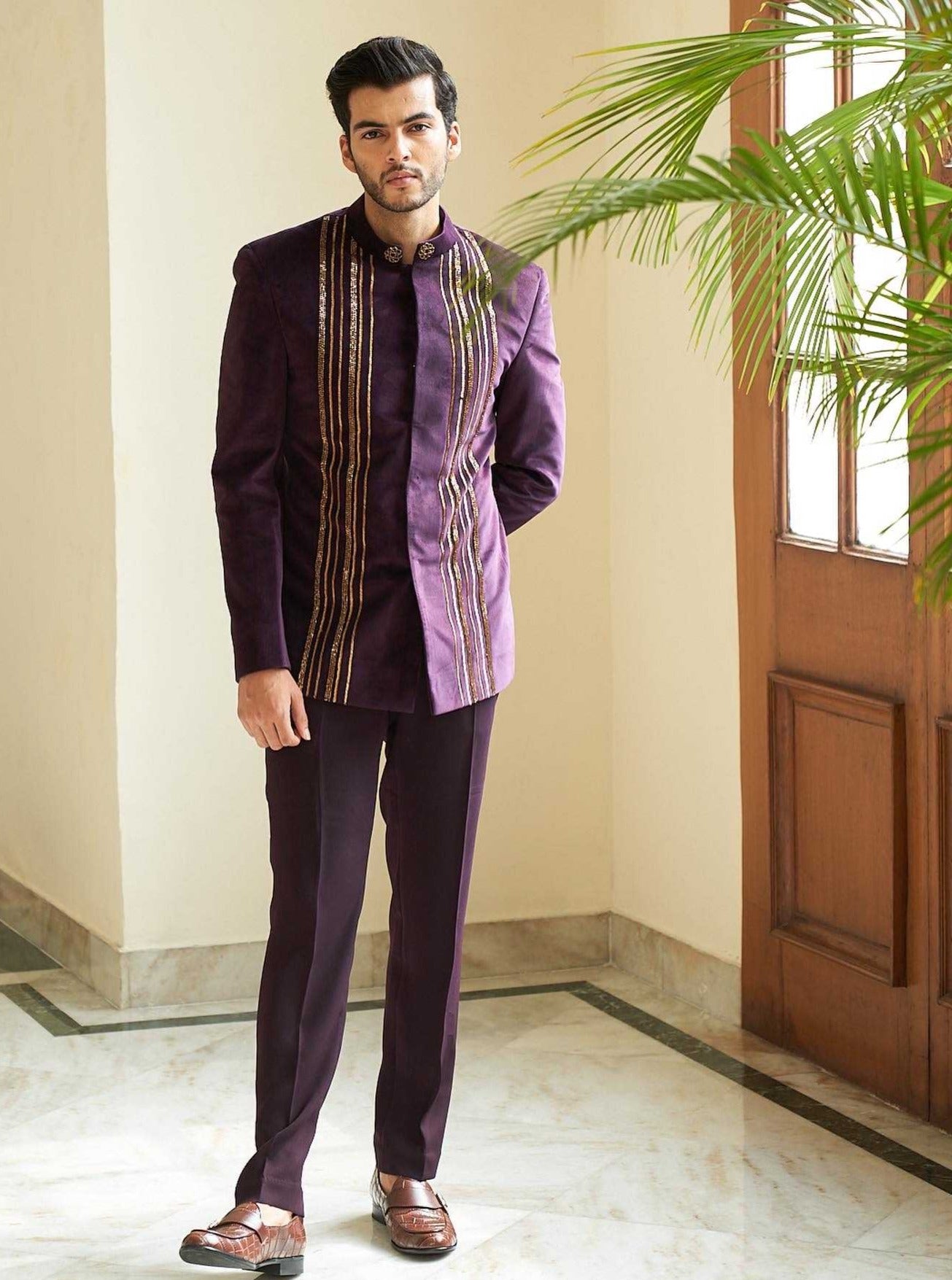 Linear Embellished Bandhgala