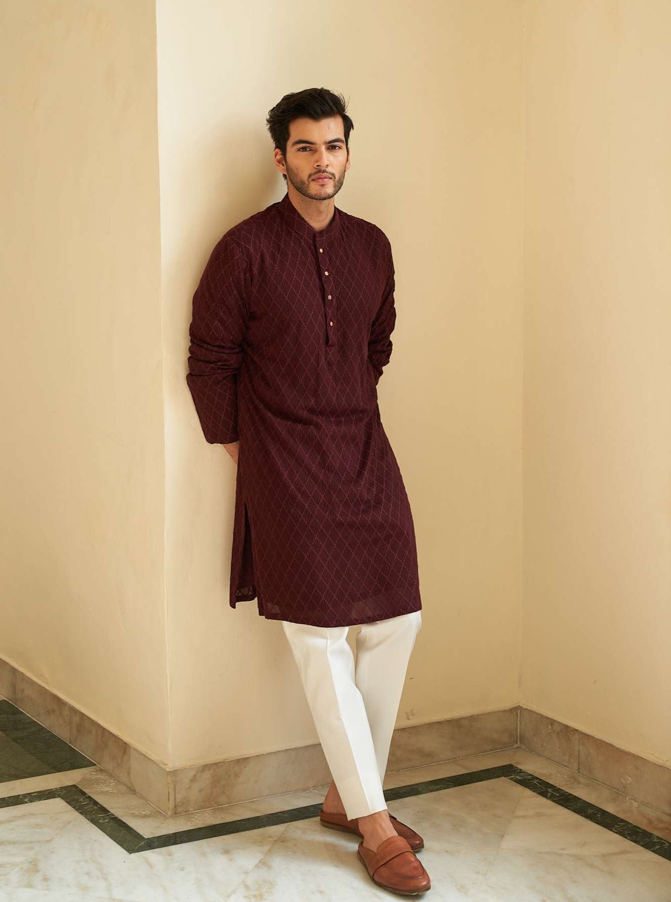 Ox Blood Kurta Set