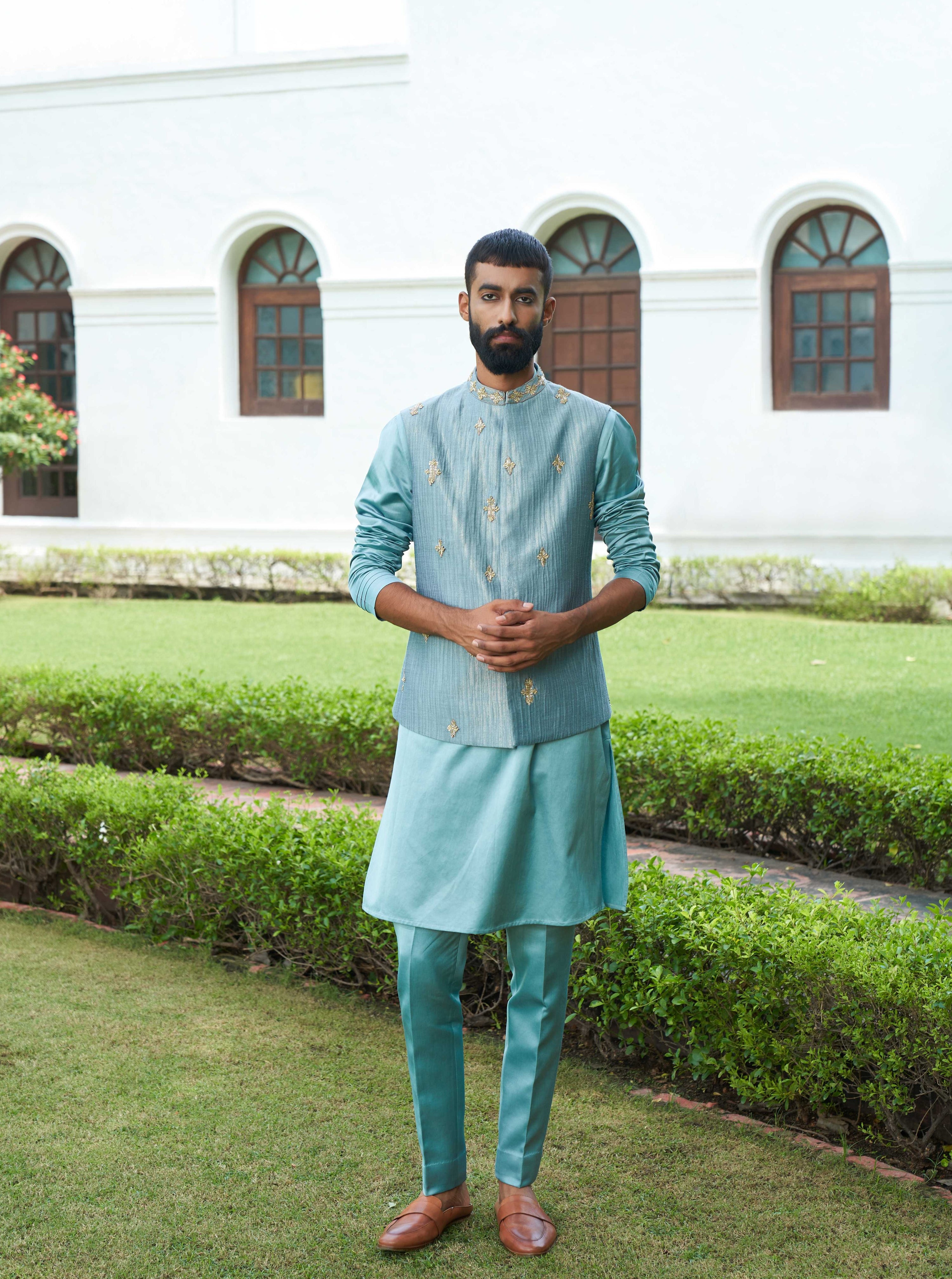 Aqua Crushed Jacket Set