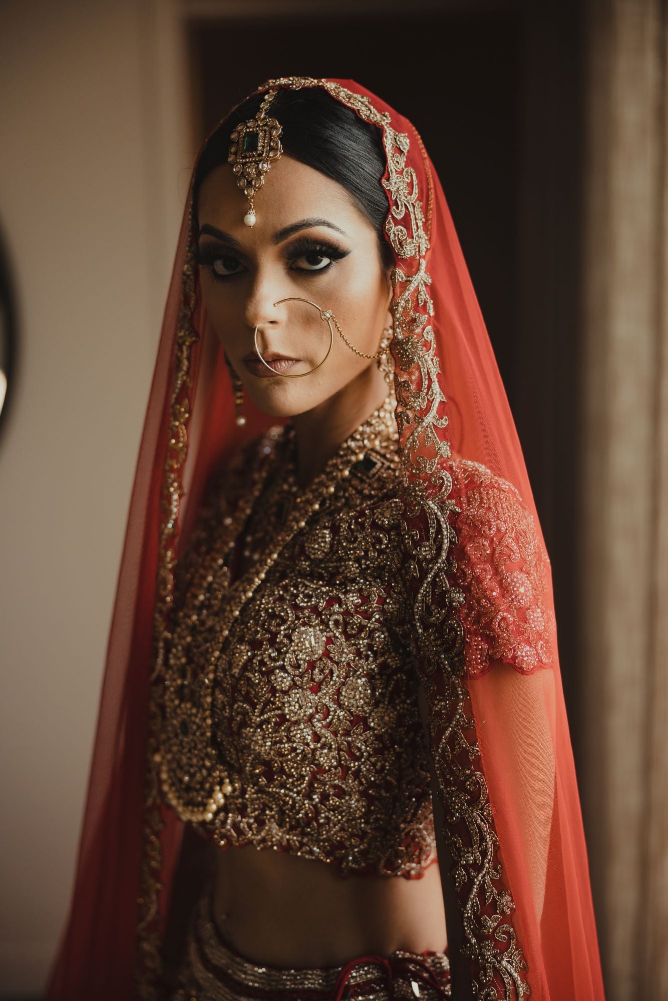wedding red bridal lehenga
