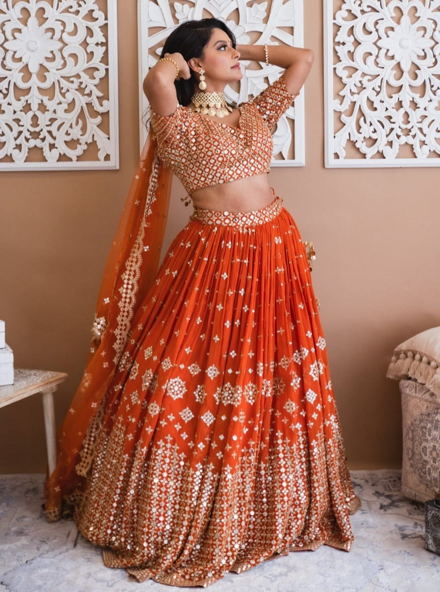 Orange best sale ghagra choli